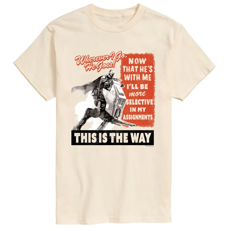 The Mandalorian And Grogu - Bounty Hunter Propaganda Poster - Men's Short Sleeve Graphic T-Shirt made by Star Wars