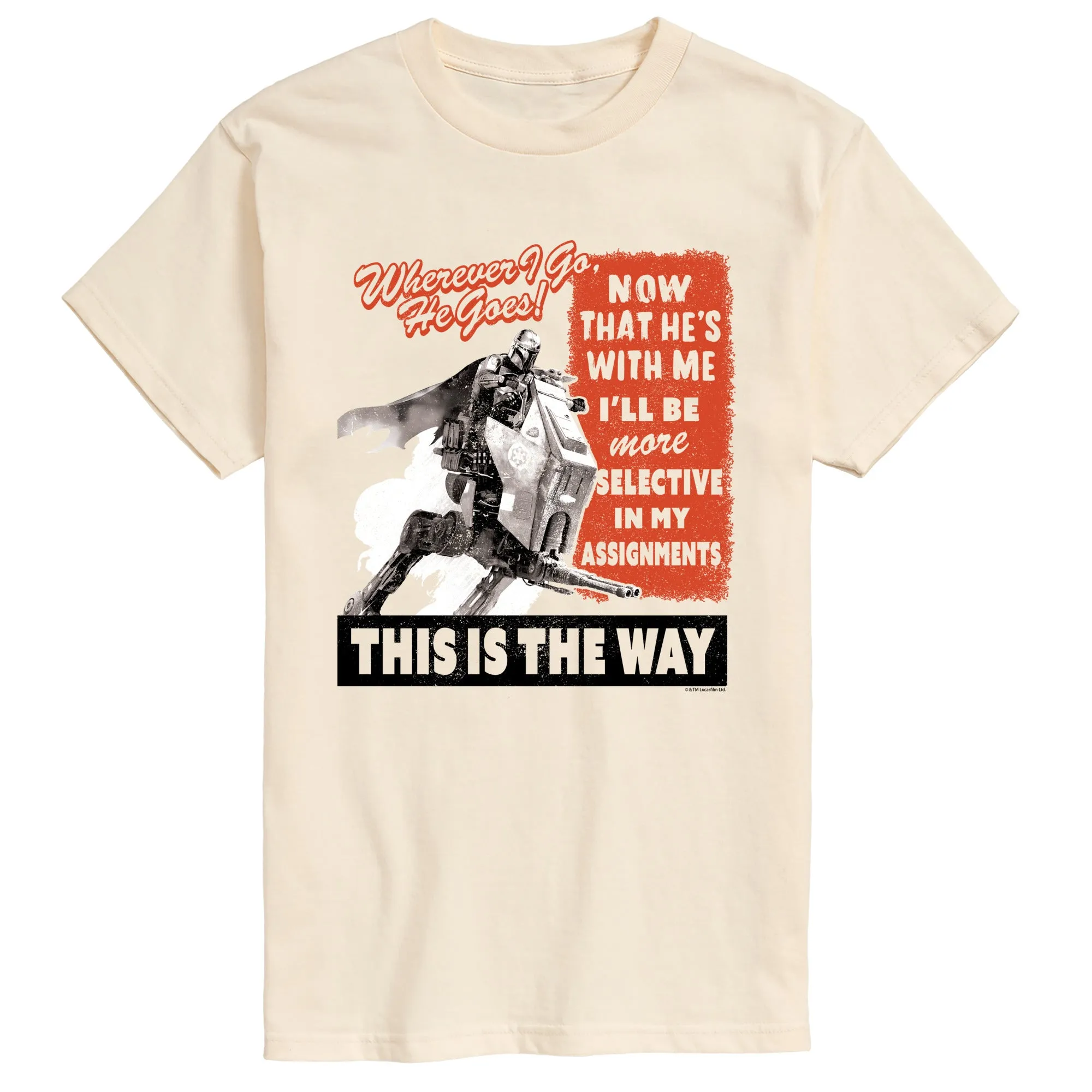 The Mandalorian And Grogu - Bounty Hunter Propaganda Poster - Men's Short Sleeve Graphic T-Shirt sold by Zulily