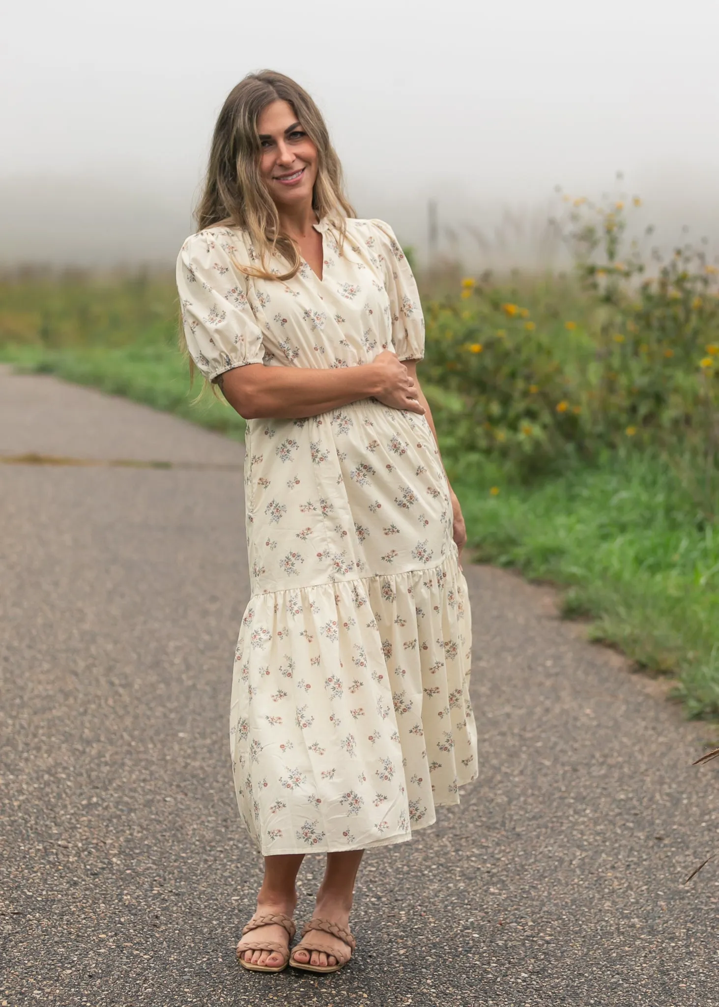 Katrina Half Sleeve Floral Midi Dress sold by Zulily product image thumbnail 5