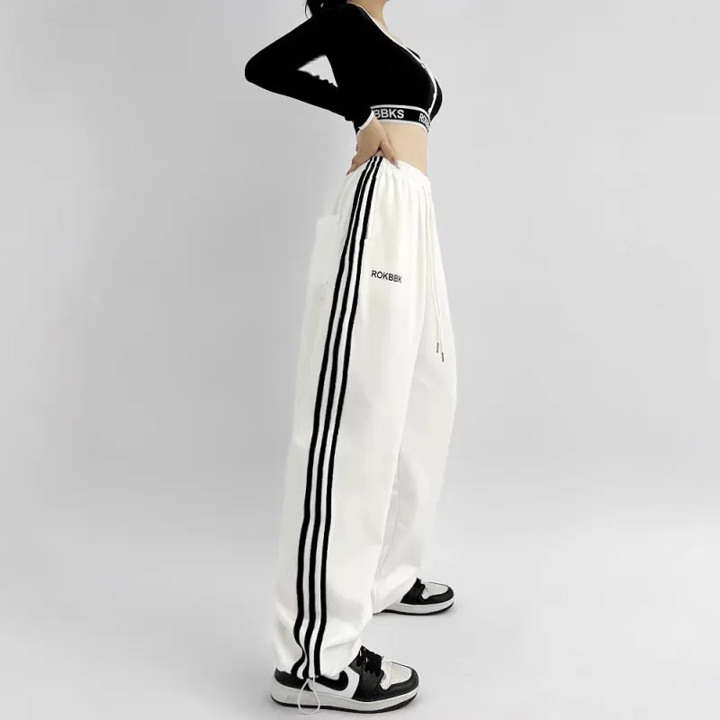 Embroidered Patchwork Wide-Leg Athletic Sweatpants | 4 Colors made by Zulily