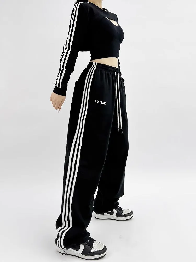 Embroidered Patchwork Wide-Leg Athletic Sweatpants | 4 Colors sold by Zulily product image thumbnail 5
