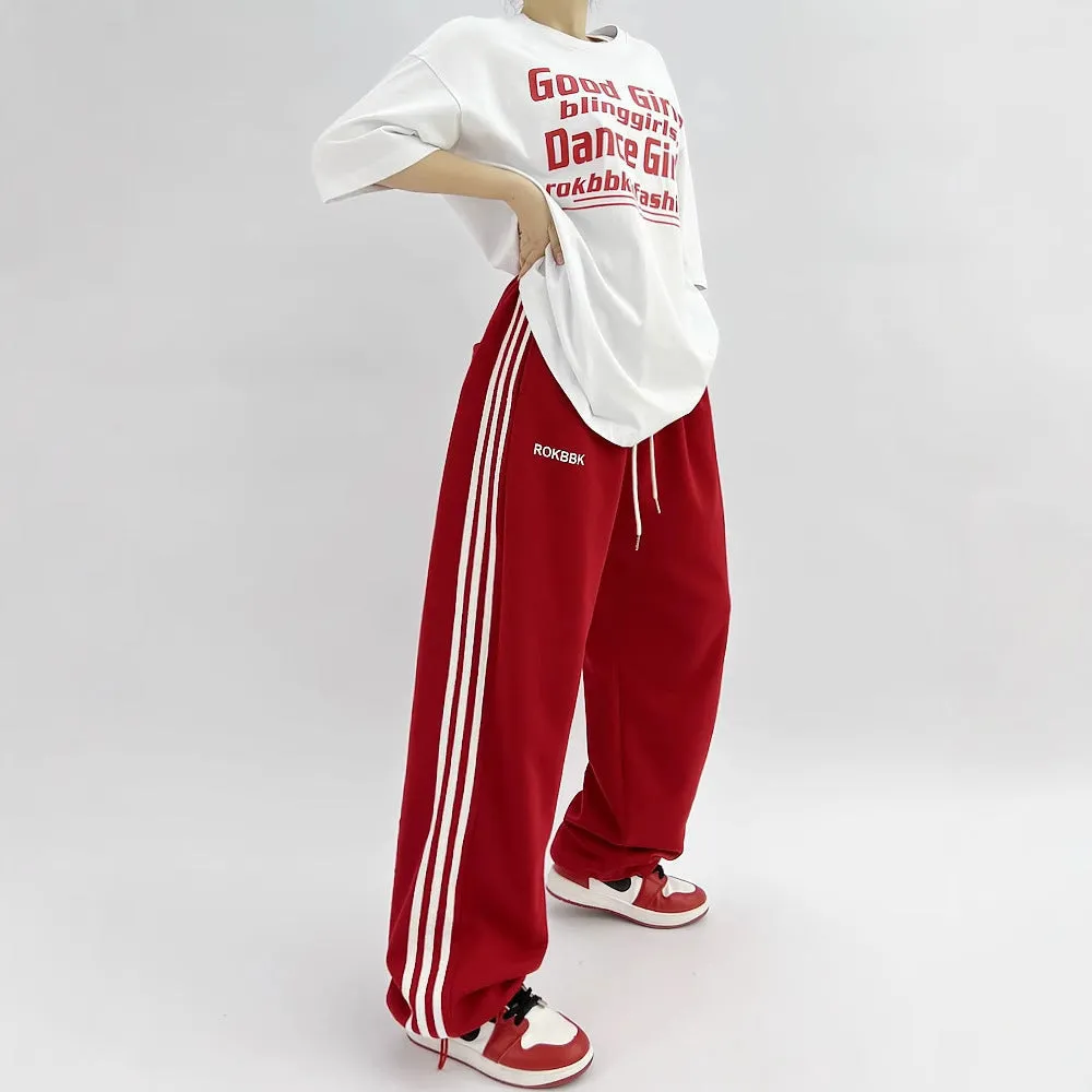 Embroidered Patchwork Wide-Leg Athletic Sweatpants | 4 Colors sold by Zulily product image thumbnail 3