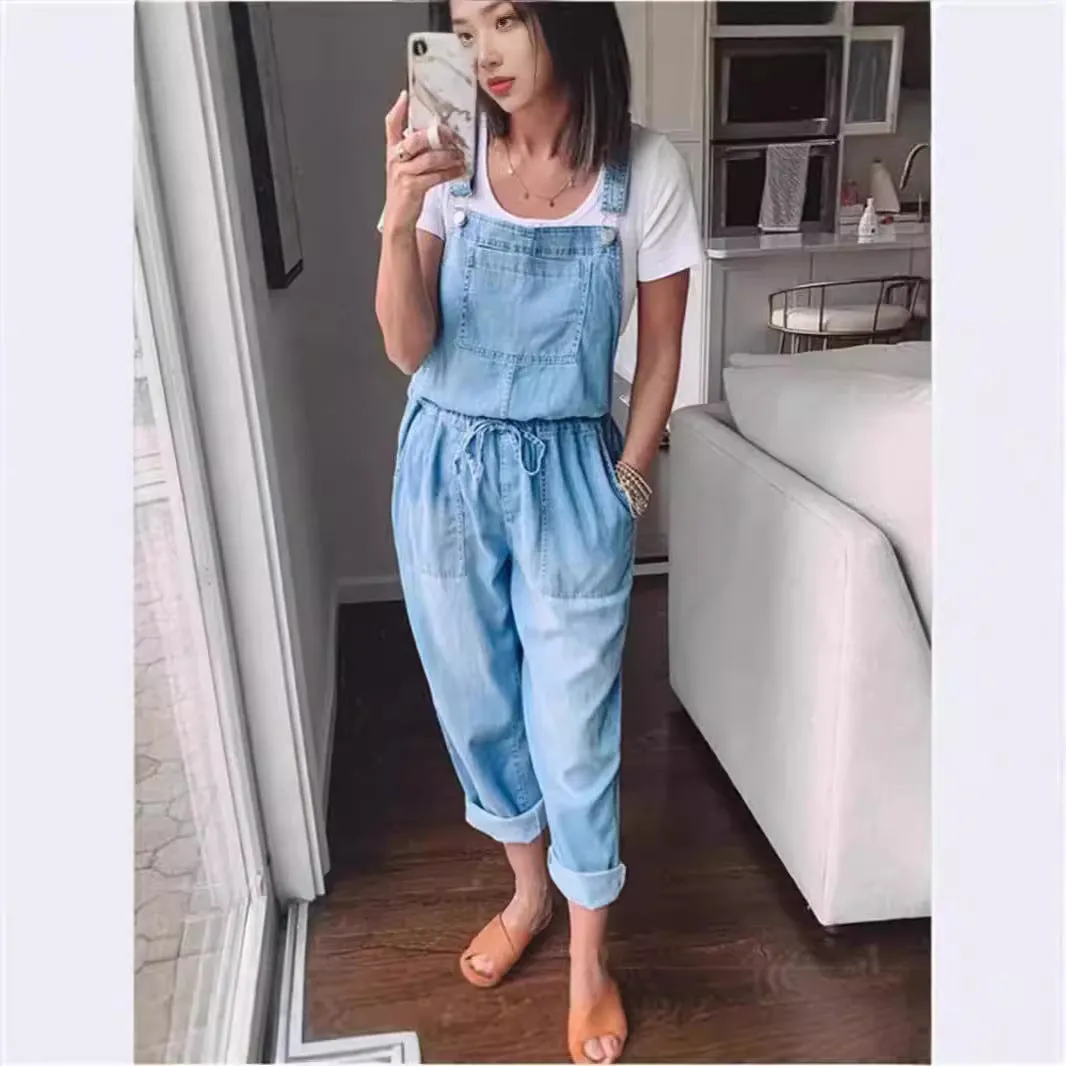 Women's Cotton Sleeveless Wide-Leg Overall Jumpsuit Pants sold by Zulily product image thumbnail 4