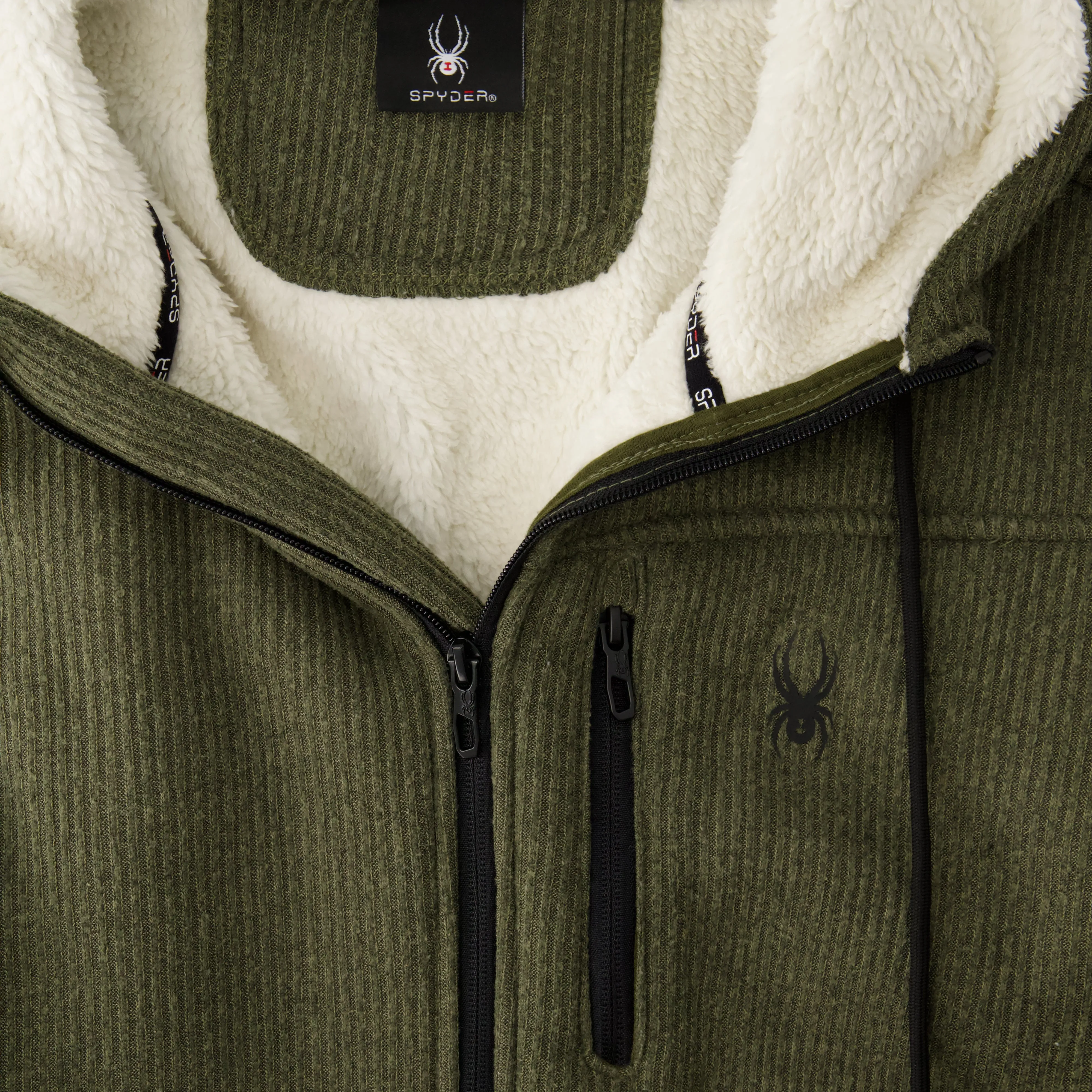 Mens Sherpa Hoodie - Olive sold by Zulily product image thumbnail 3
