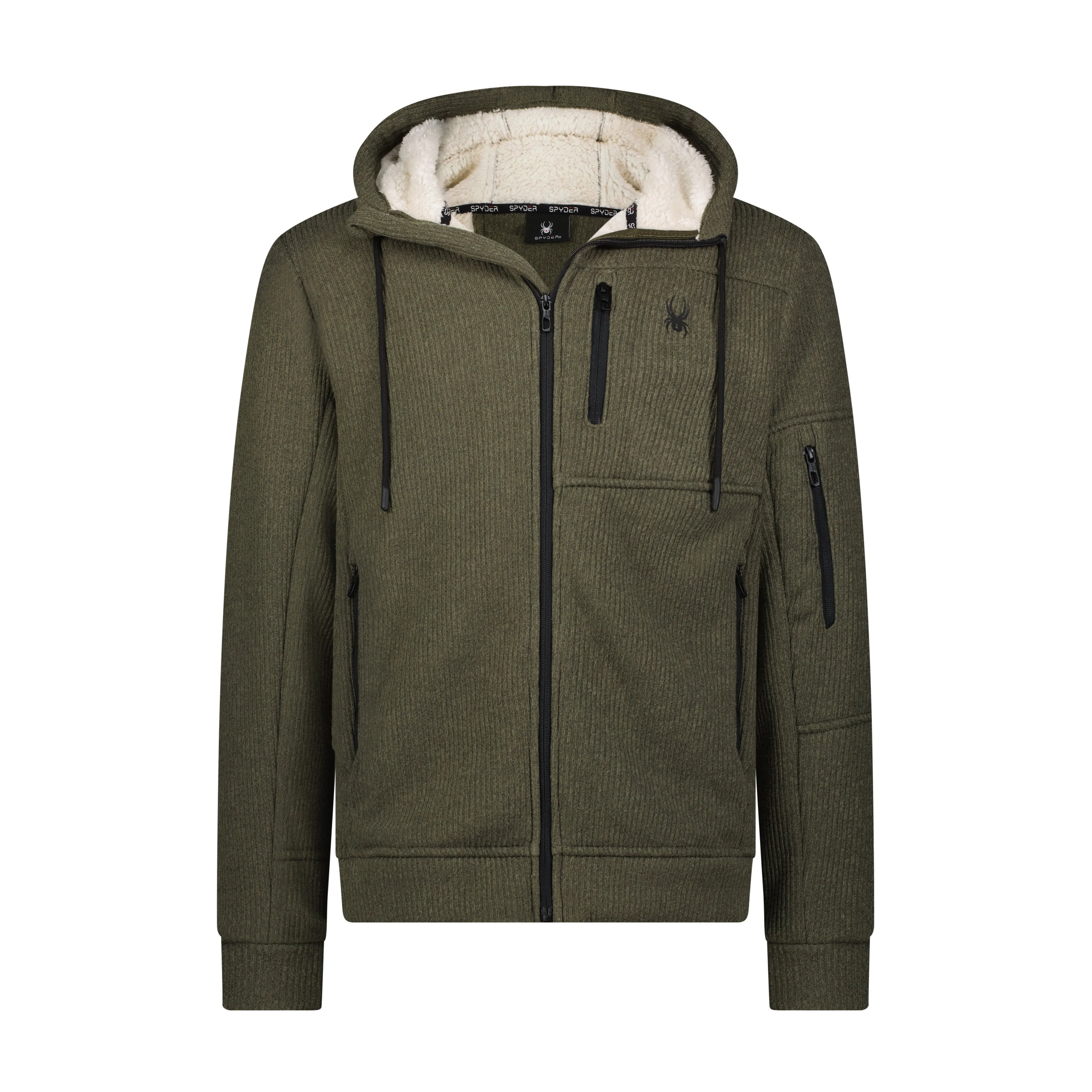 Mens Sherpa Hoodie - Olive sold by Zulily