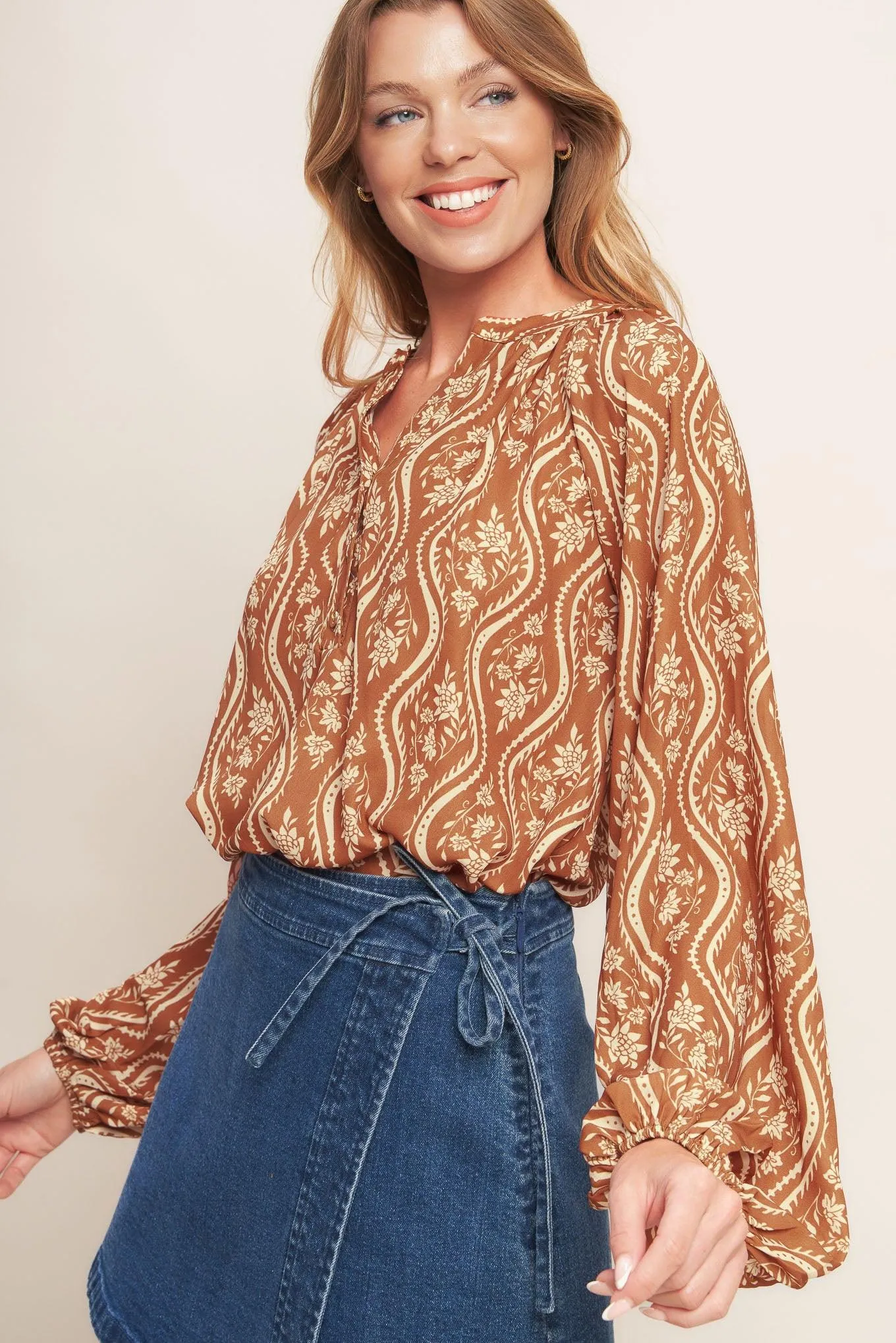 Angelic Sweetie Brown Woven Top sold by Zulily product image thumbnail 2