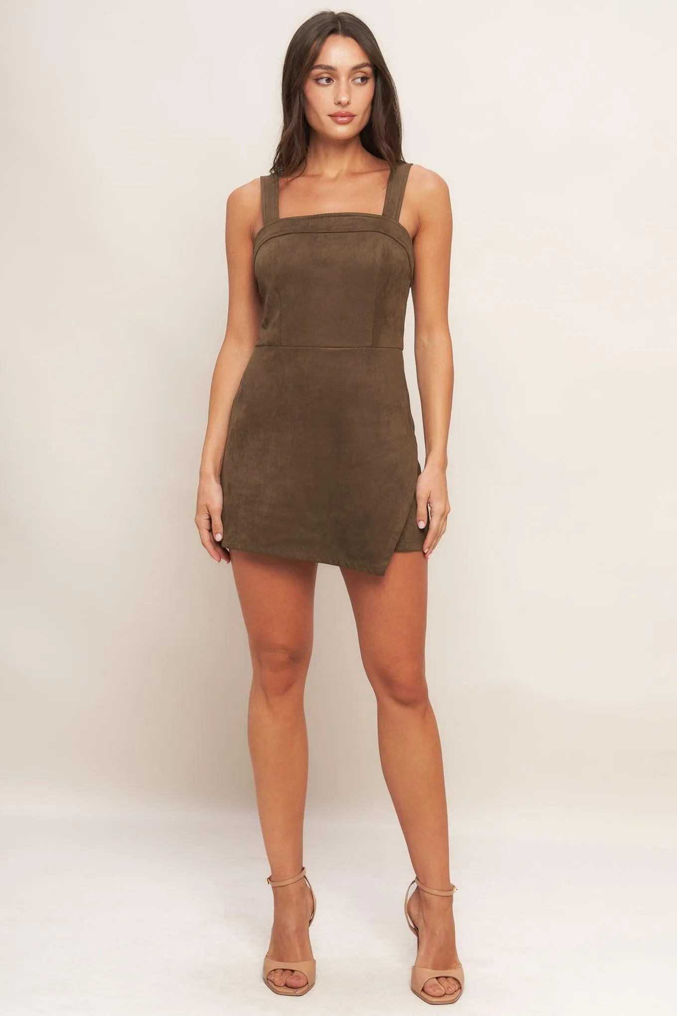 Brown Sugar Glow Faux Suede Romper sold by Zulily product image thumbnail 3