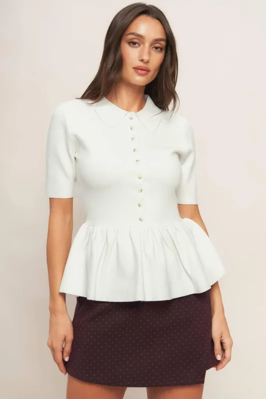 Sweet Serenade Cream Woven Top made by Flying Tomato