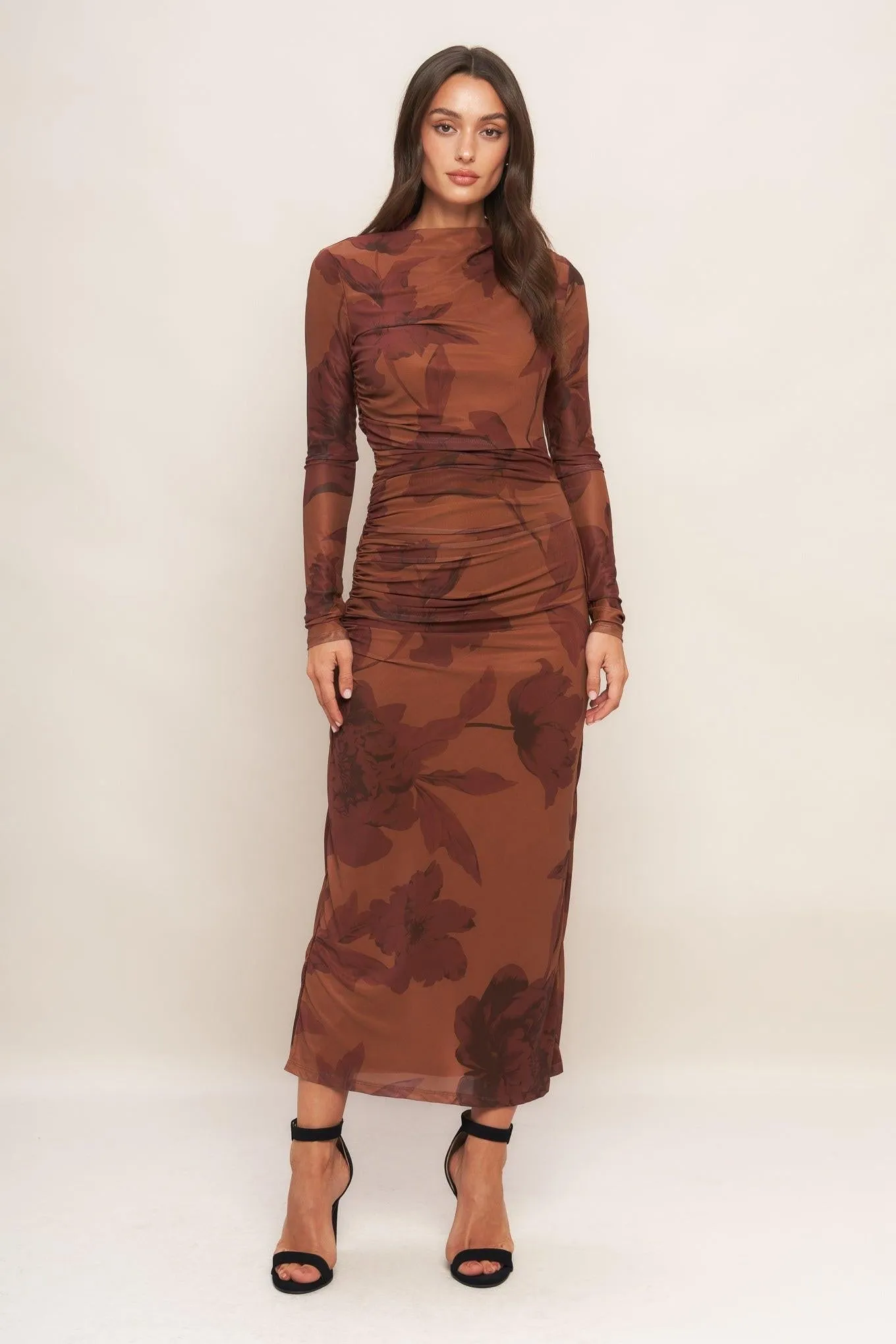 Amber Flora Power Mesh Midi Dress sold by Zulily product image thumbnail 4