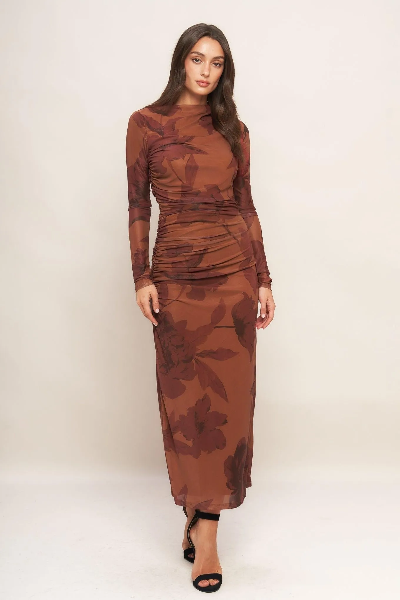 Amber Flora Power Mesh Midi Dress sold by Zulily