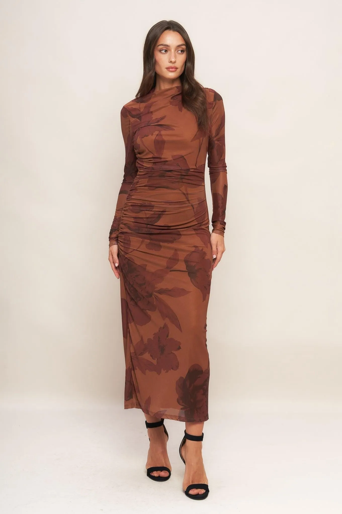 Amber Flora Power Mesh Midi Dress sold by Zulily product image thumbnail 5