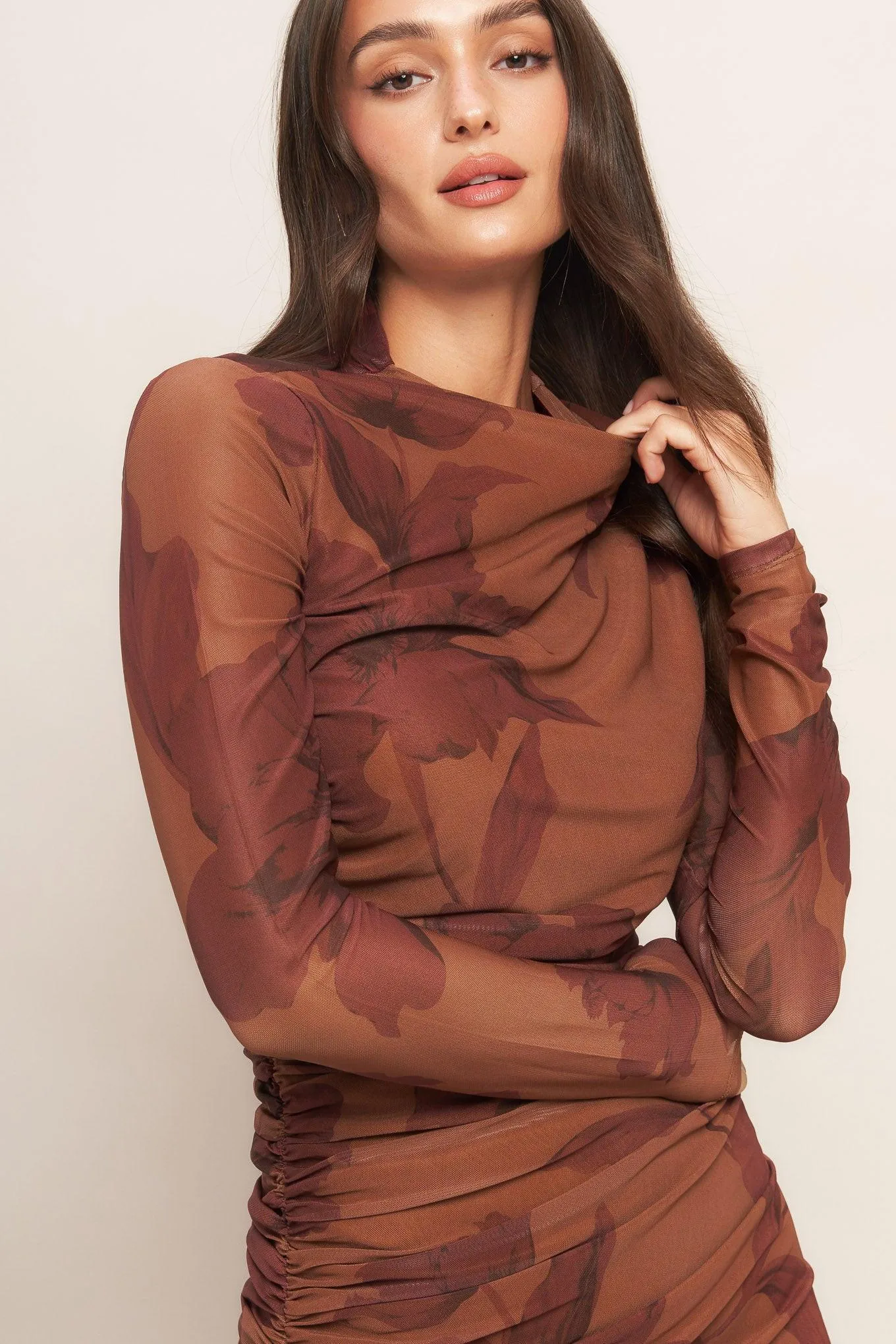Amber Flora Power Mesh Midi Dress sold by Zulily product image thumbnail 2