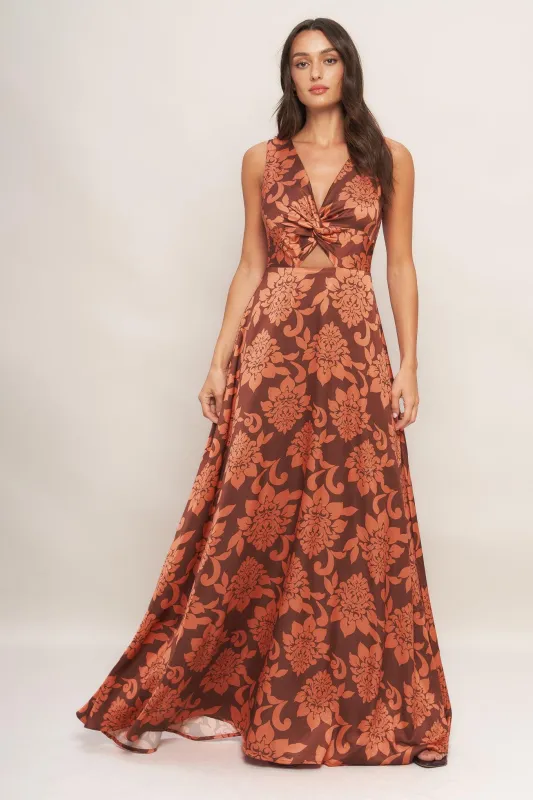 Aurora Fleur Woven Maxi Dress made by Flying Tomato