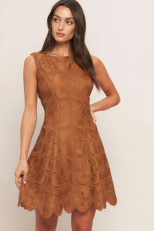 Autumn Bloom Woven Lace Mini Dress made by Flying Tomato