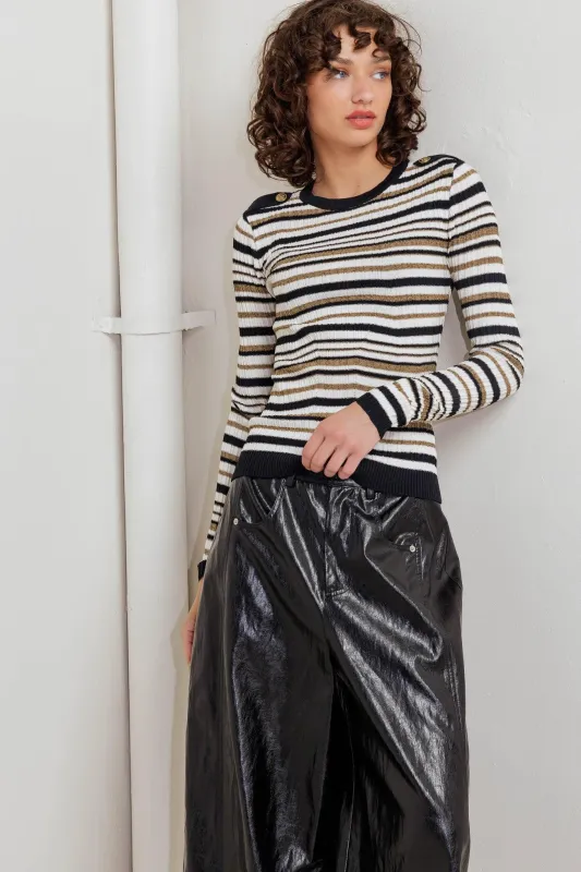Sweet Stripe Muse Sweater Knit Top made by Flying Tomato
