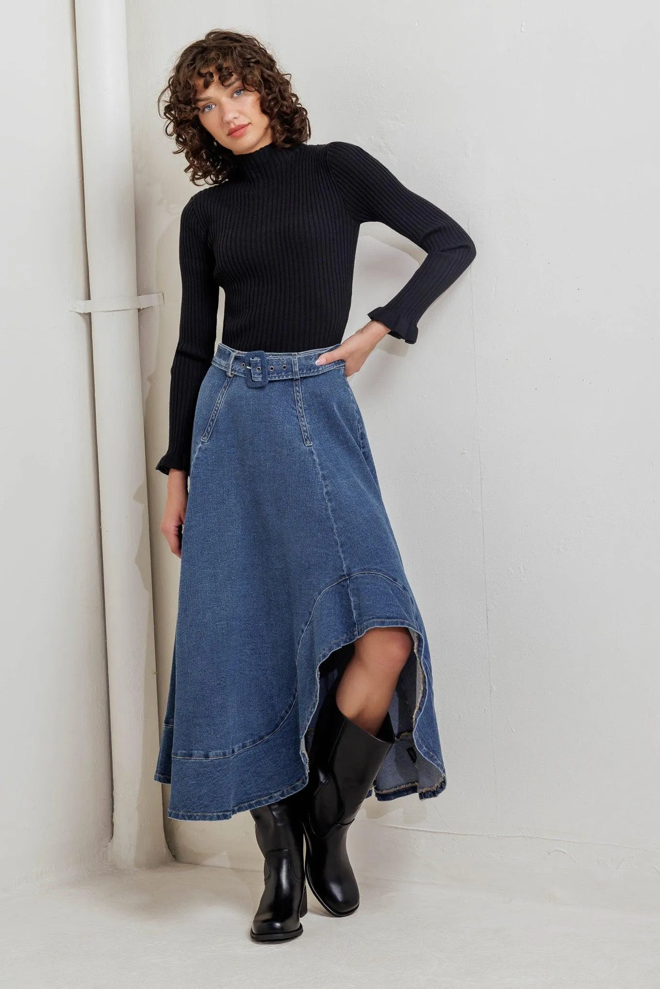 Cowboy Curve Denim Midi Skirt sold by Zulily product image thumbnail 3
