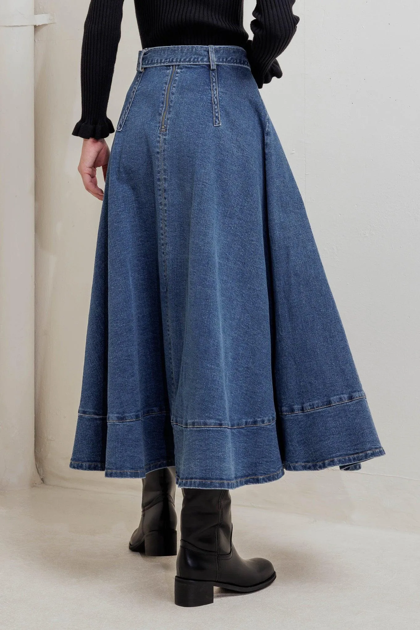 Cowboy Curve Denim Midi Skirt sold by Zulily product image thumbnail 4
