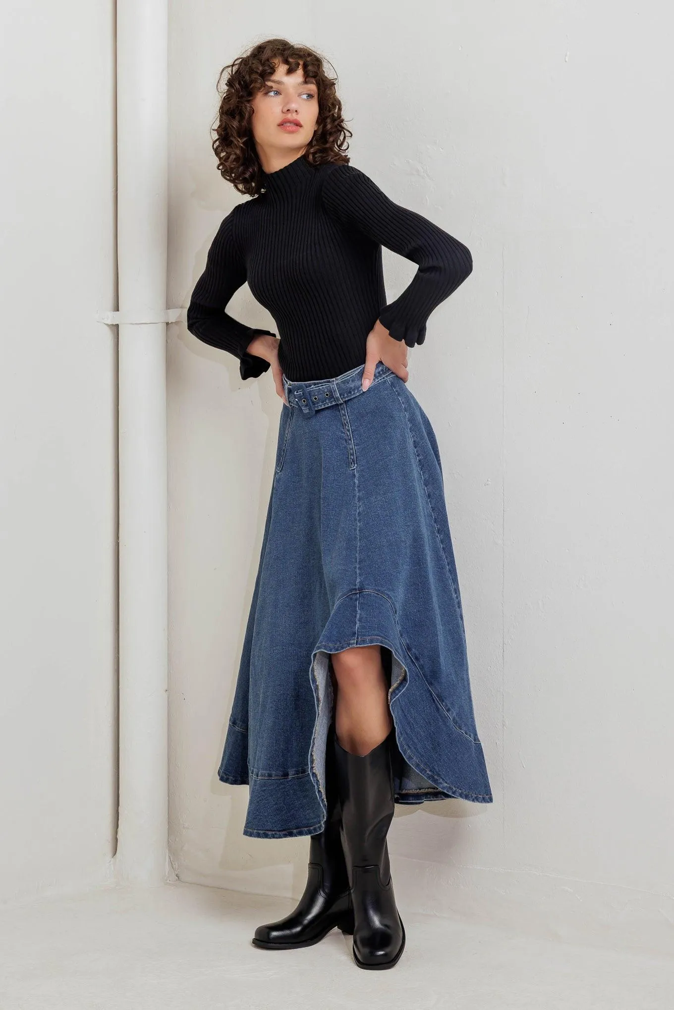 Cowboy Curve Denim Midi Skirt sold by Zulily product image thumbnail 5