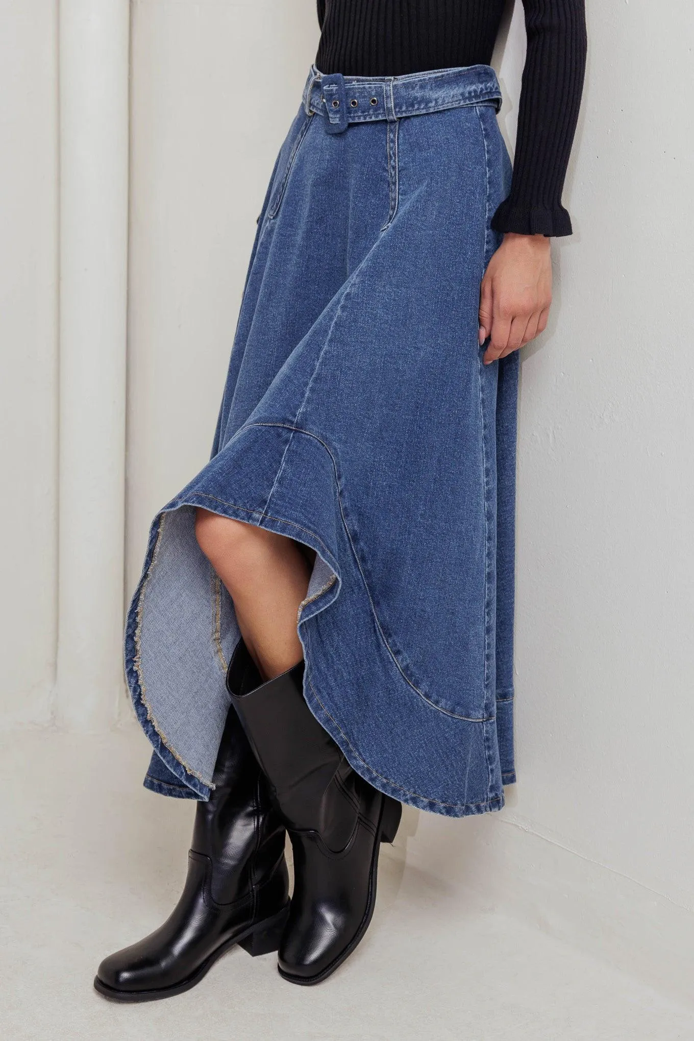 Cowboy Curve Denim Midi Skirt sold by Zulily product image thumbnail 2