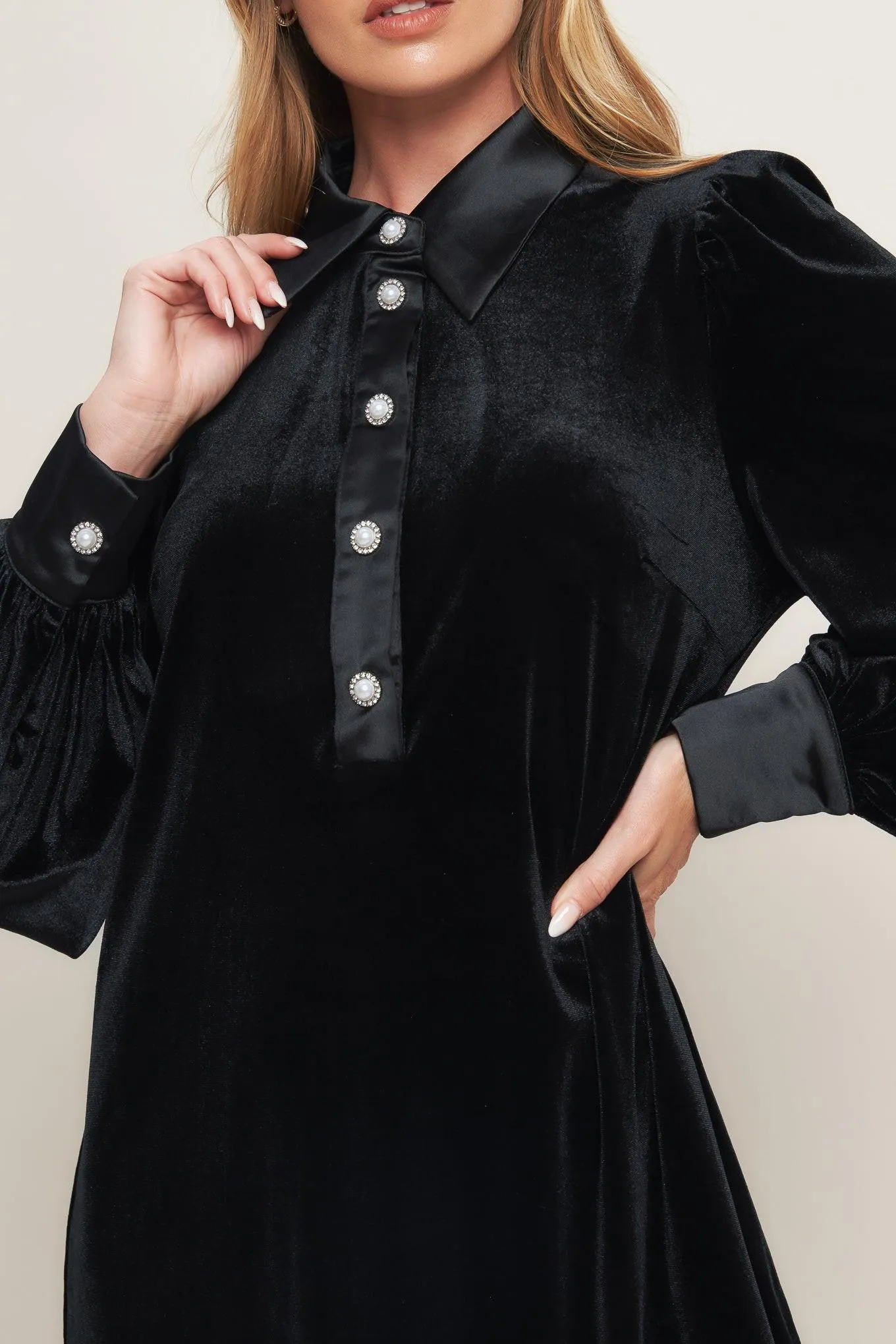 Velvet Power Black Mini Dress sold by Zulily product image thumbnail 2