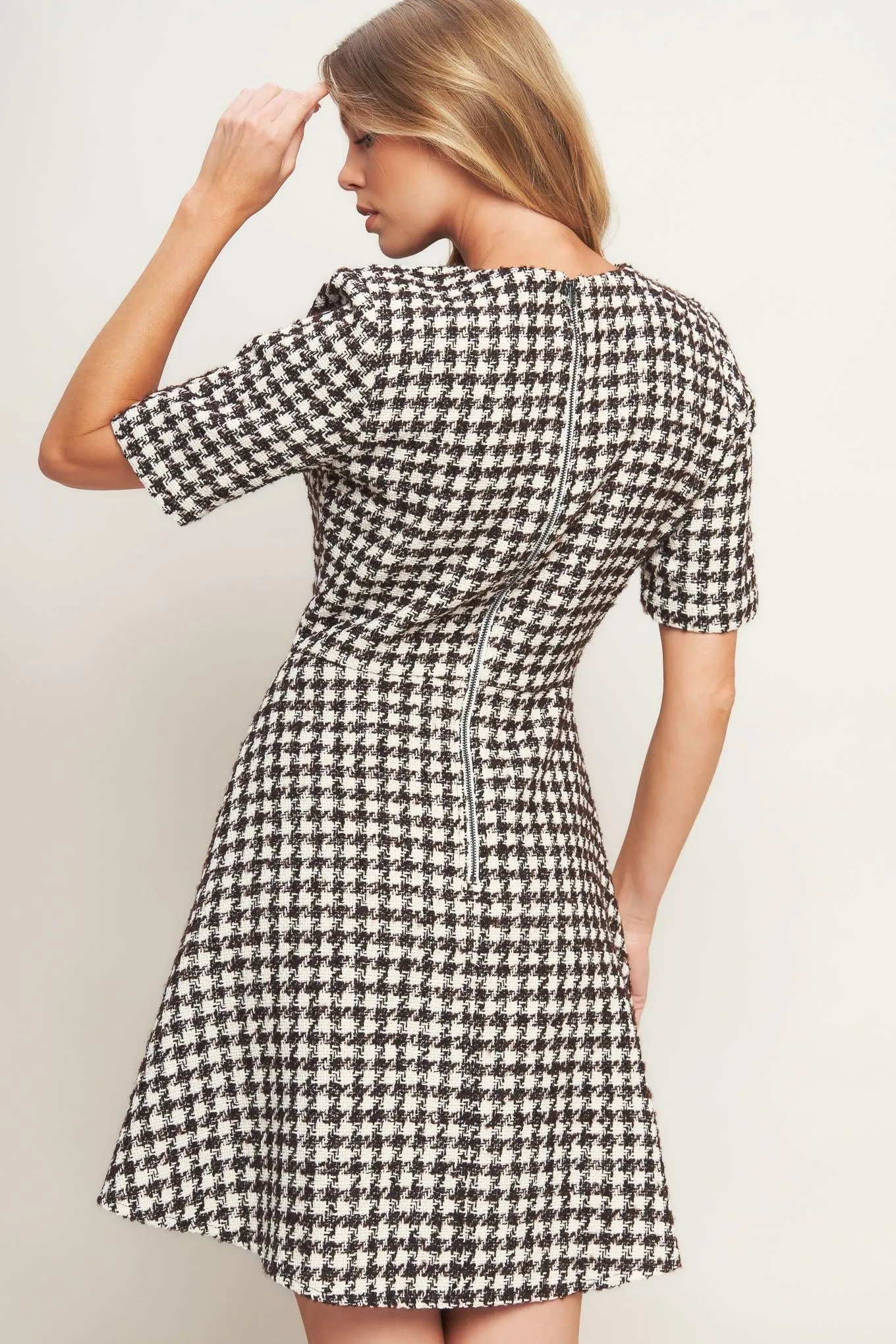 Elegant Check Tweed Mini Dress sold by Zulily product image thumbnail 3