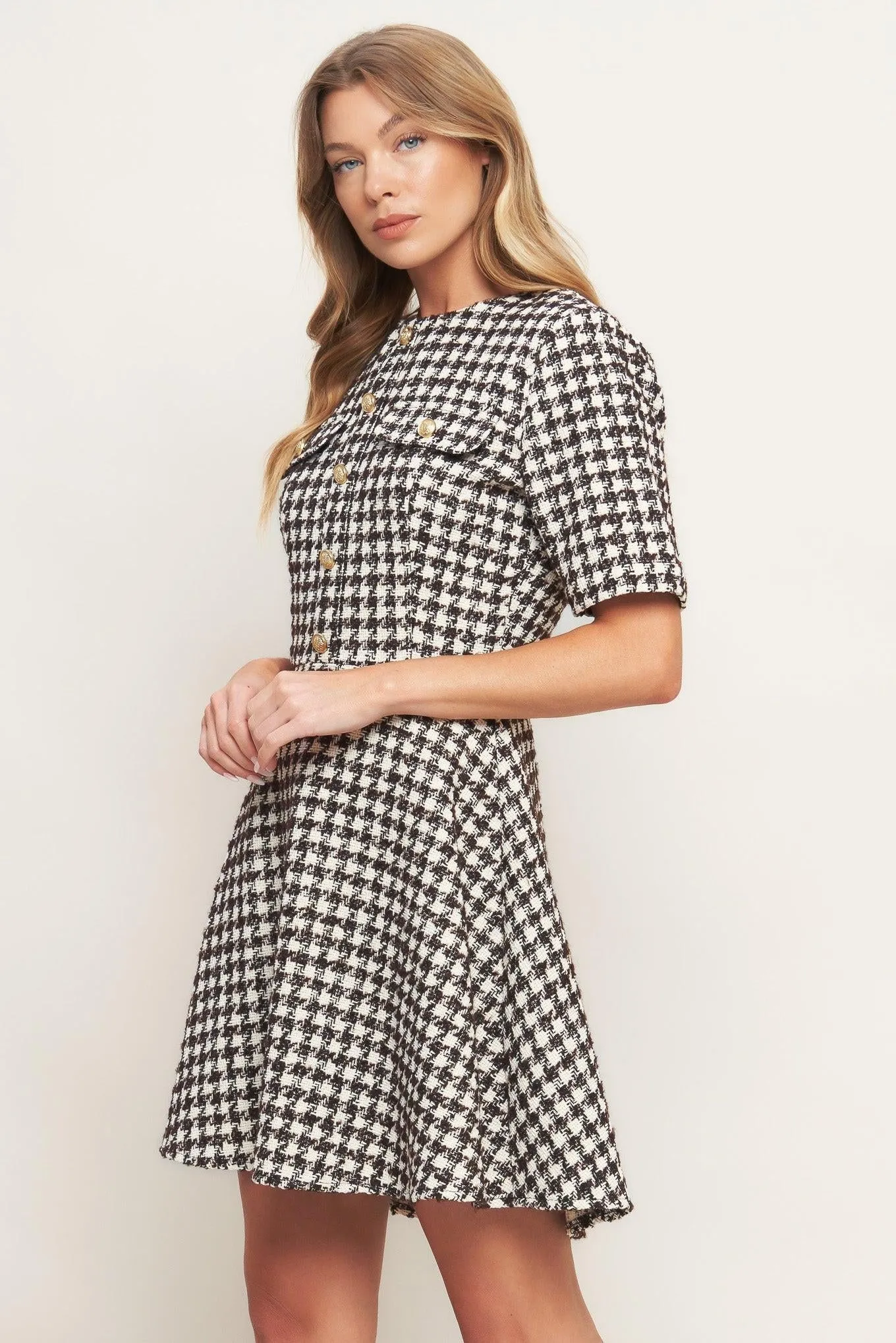 Elegant Check Tweed Mini Dress sold by Zulily product image thumbnail 4