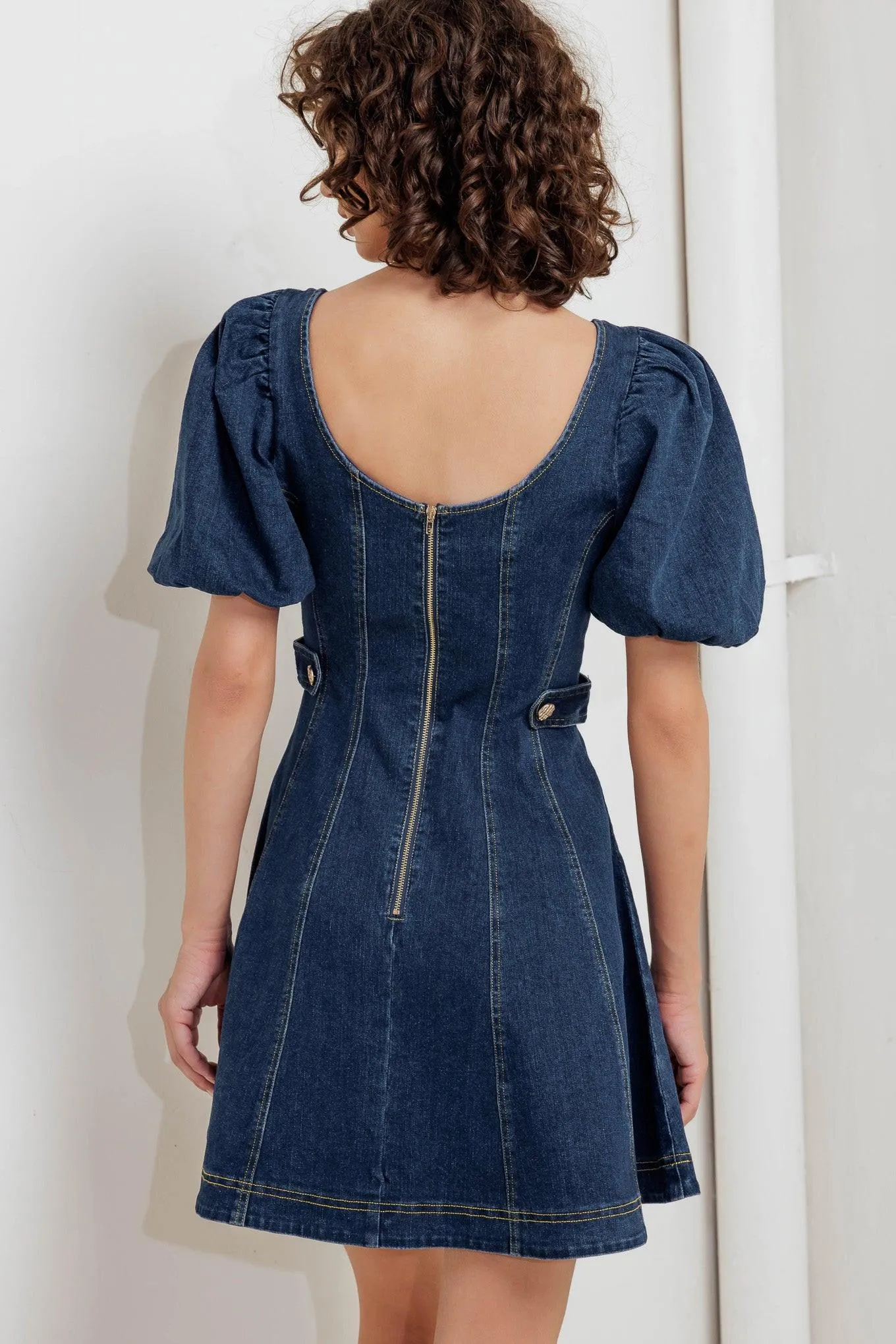 Puff & Play Denim Mini Dress sold by Zulily product image thumbnail 4
