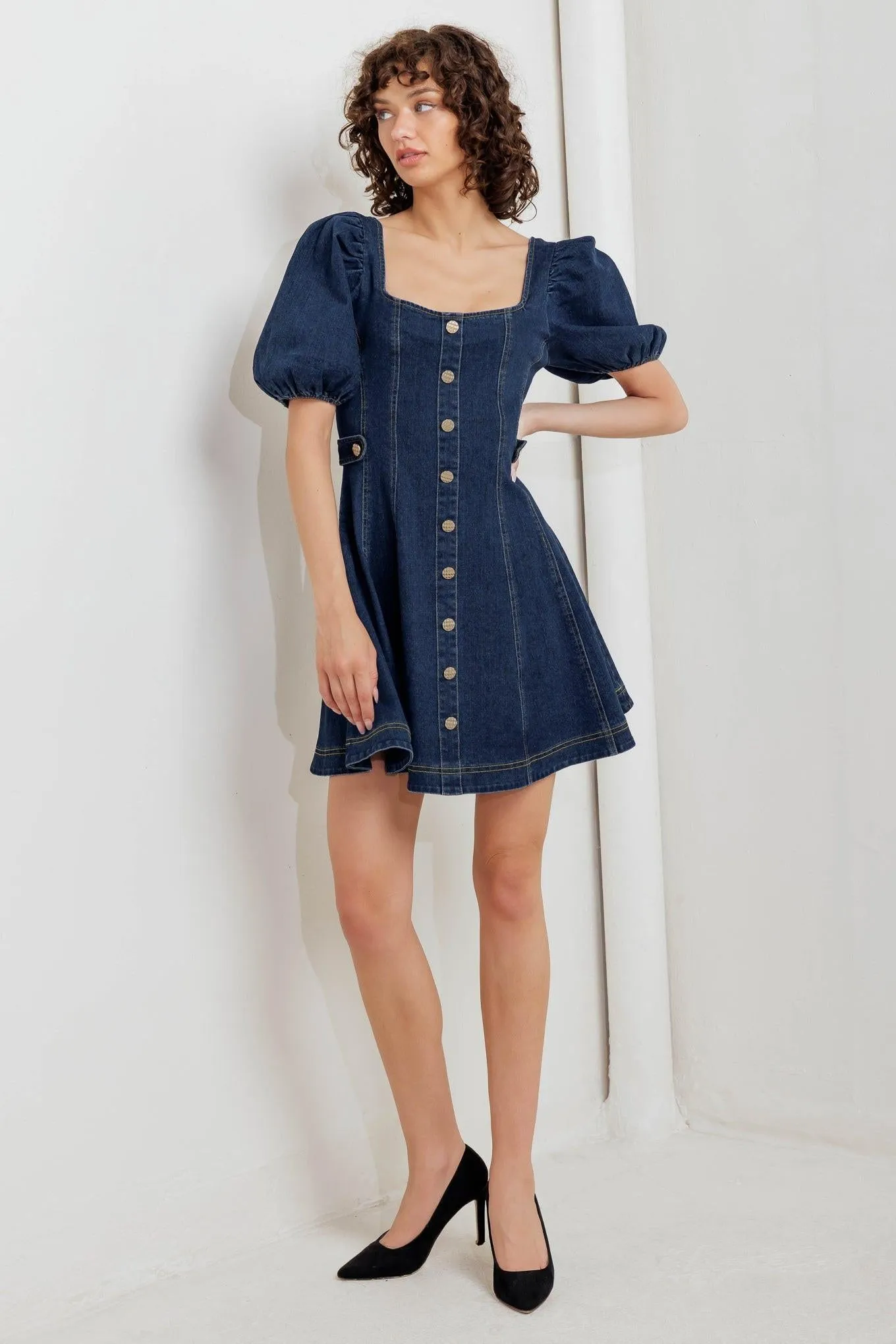 Puff & Play Denim Mini Dress sold by Zulily product image thumbnail 5