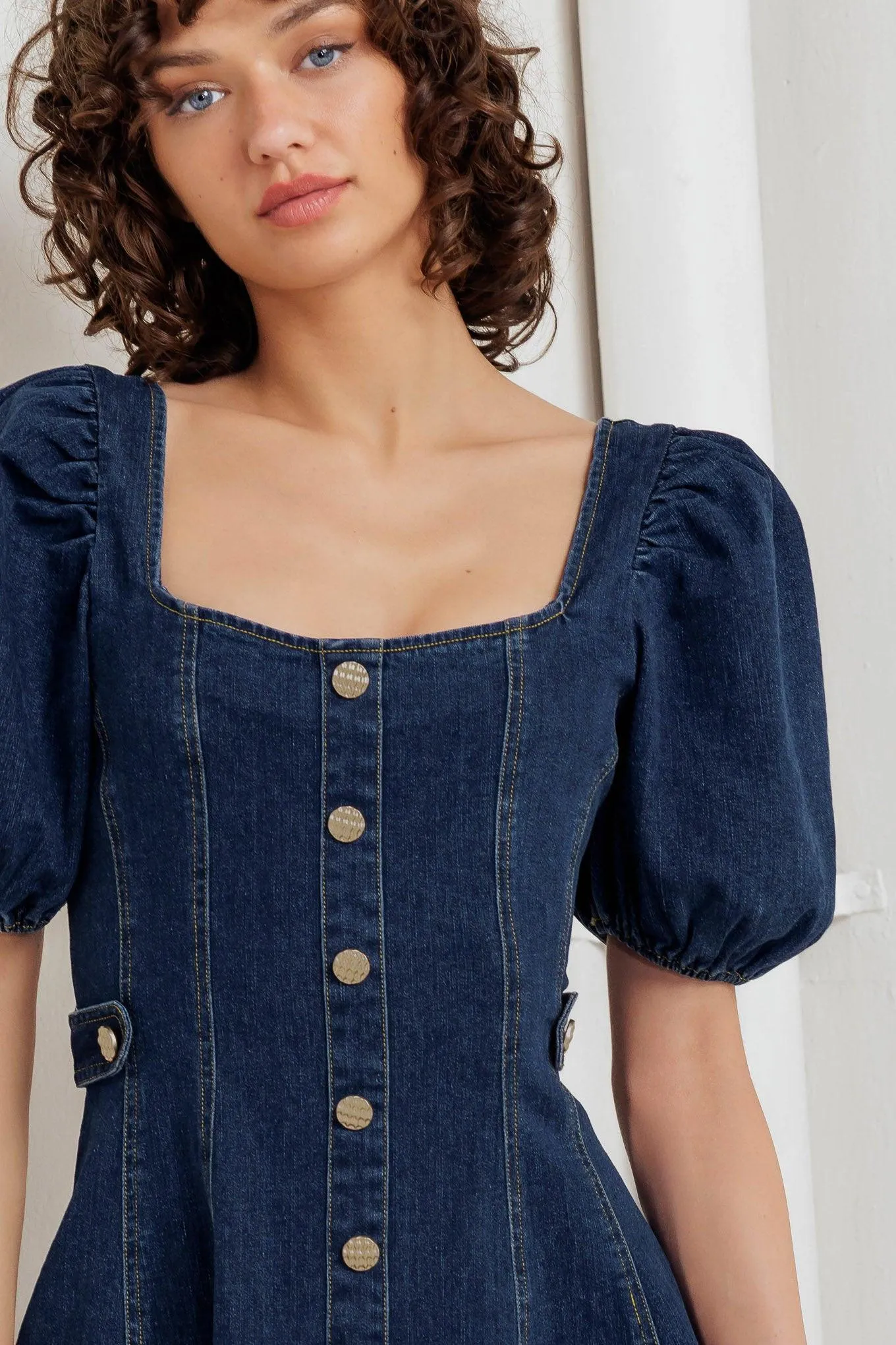 Puff & Play Denim Mini Dress sold by Zulily product image thumbnail 2