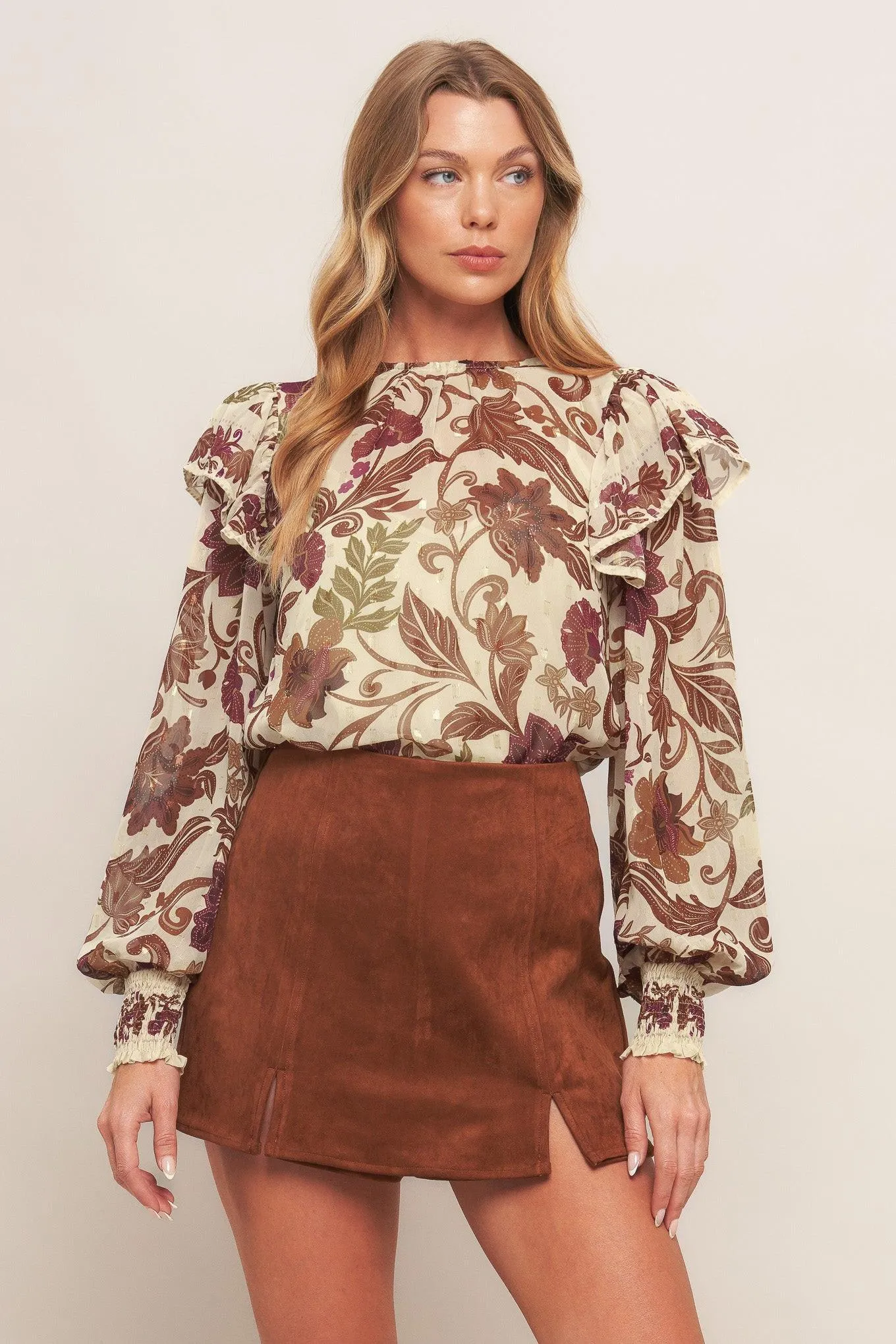 Wild Botanica Ivory Woven Top sold by Zulily product image thumbnail 5