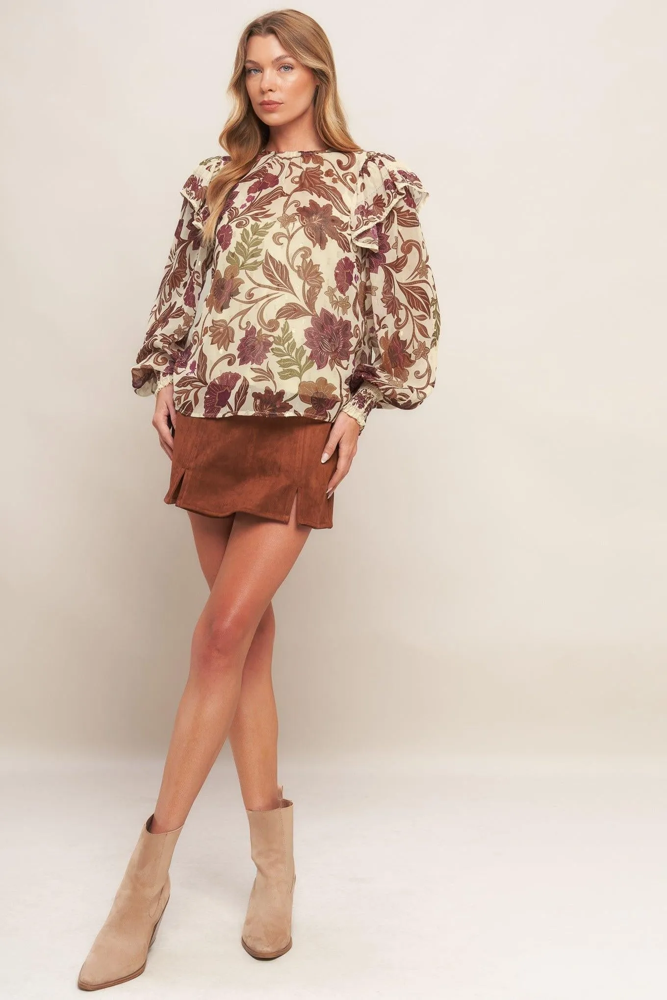 Wild Botanica Ivory Woven Top sold by Zulily product image thumbnail 4