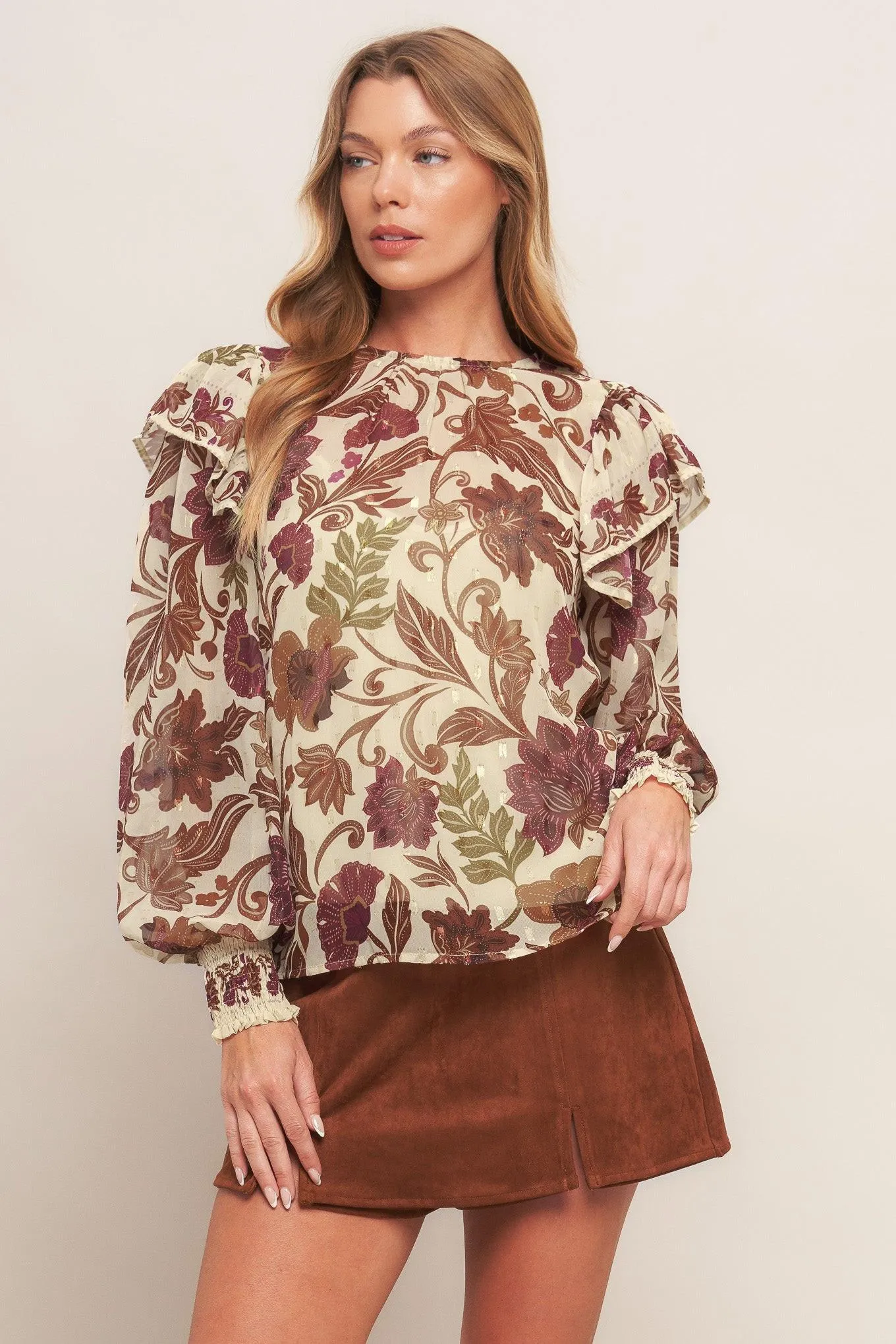 Wild Botanica Ivory Woven Top sold by Zulily