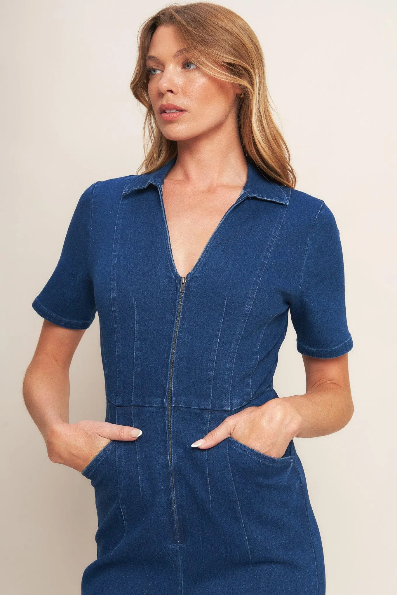 Shy Girl Medium Indigo Denim Jumpsuit sold by Zulily product image thumbnail 3