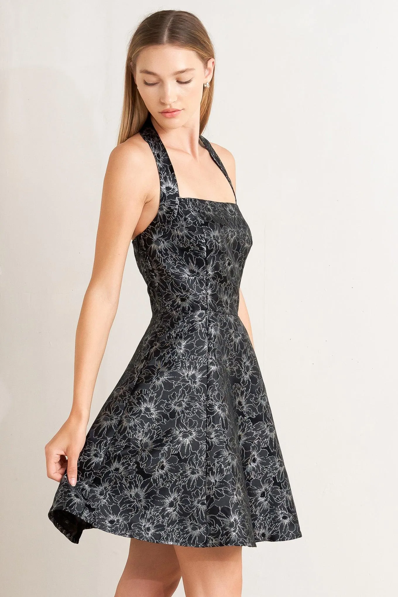 Mystic Hour Woven Jacquard Mini Dress sold by Zulily