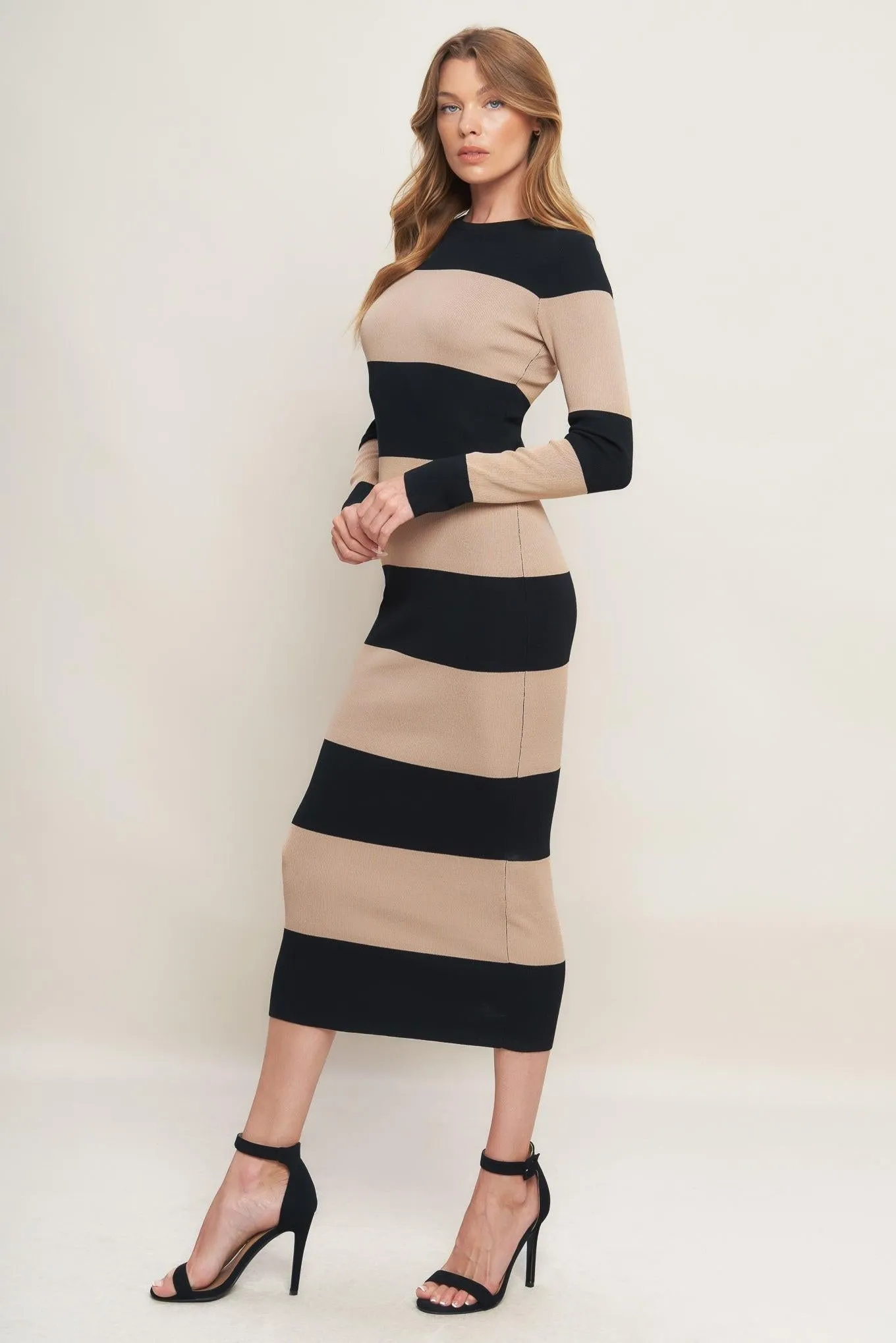 Modern Attitude Striip Sweater Midi Dress sold by Zulily product image thumbnail 5