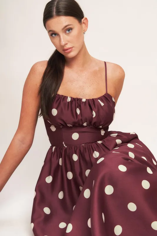 Maraschino Chic Woven Midi Dress made by Flying Tomato