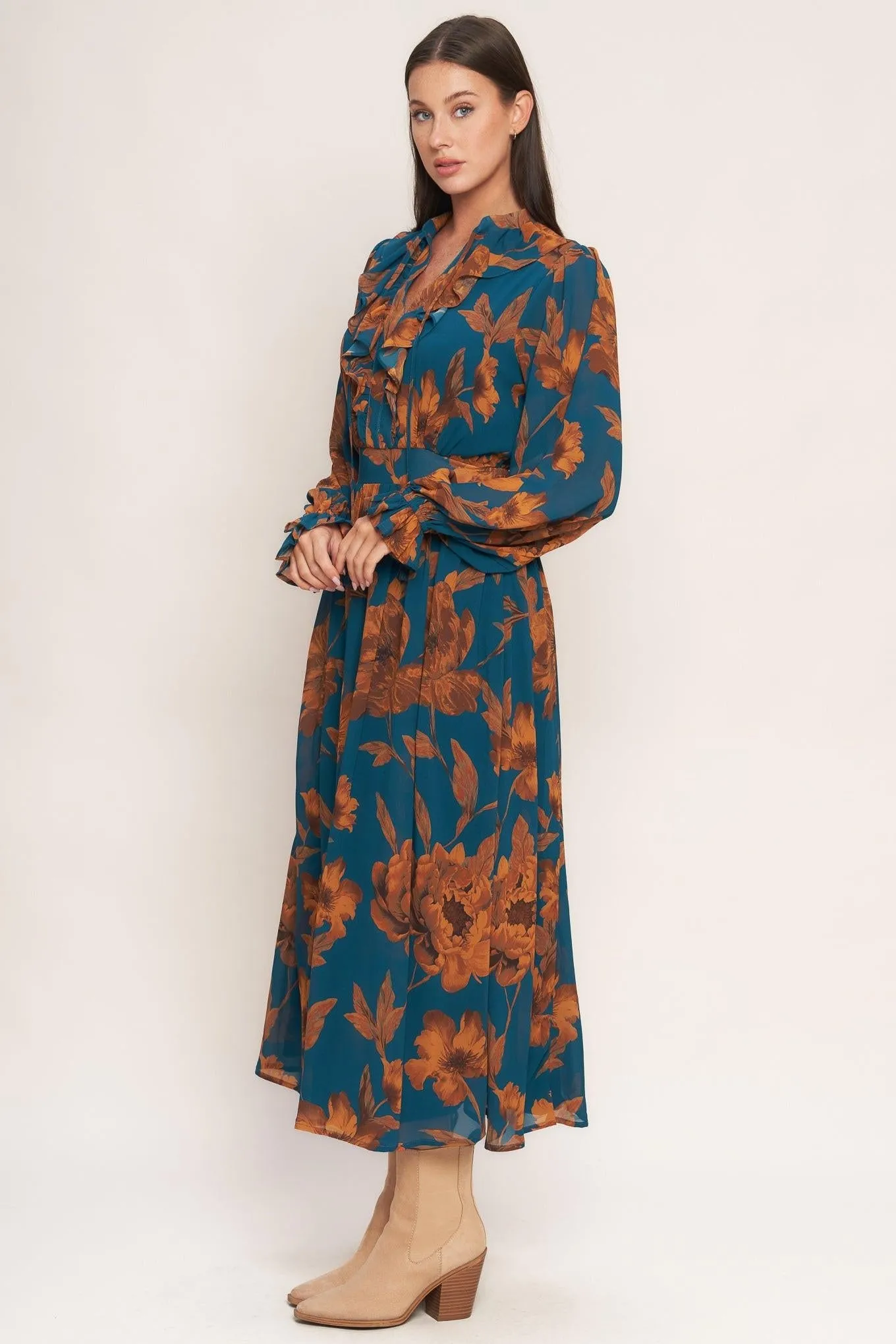Burnished Botanica Woven Midi Dress sold by Zulily product image thumbnail 5