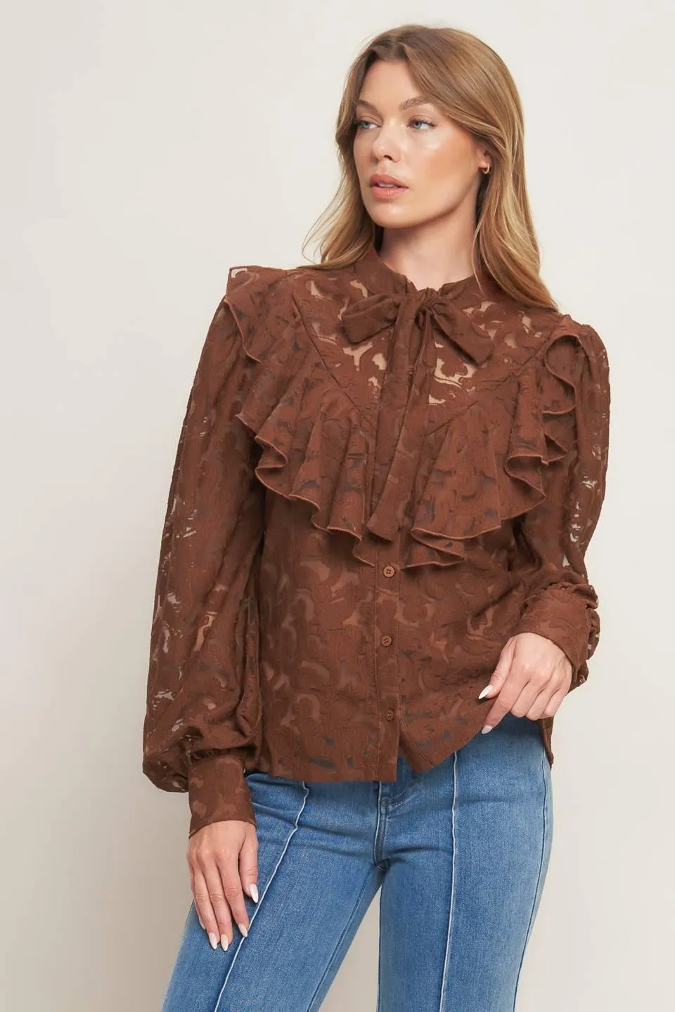 Romantic Shade Woven Lace Top sold by Zulily