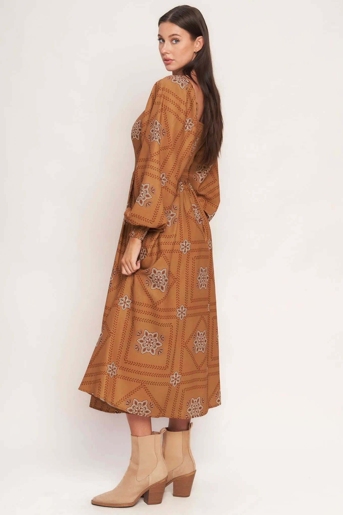 Southwest Squares Woven Midi Dress sold by Zulily product image thumbnail 4