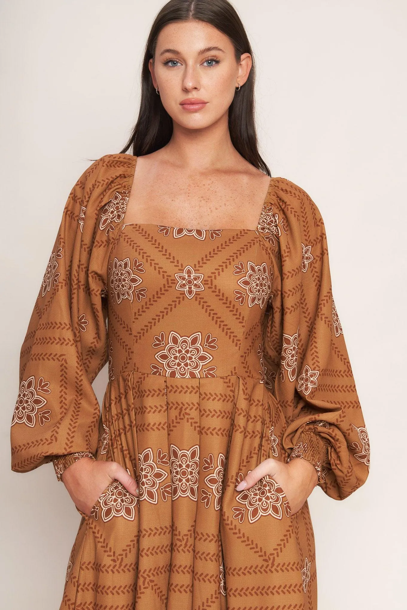 Southwest Squares Woven Midi Dress sold by Zulily product image thumbnail 5