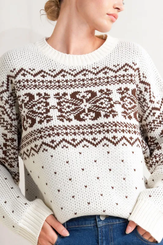 Snowflake Glam Pullover Sweater Top made by Flying Tomato