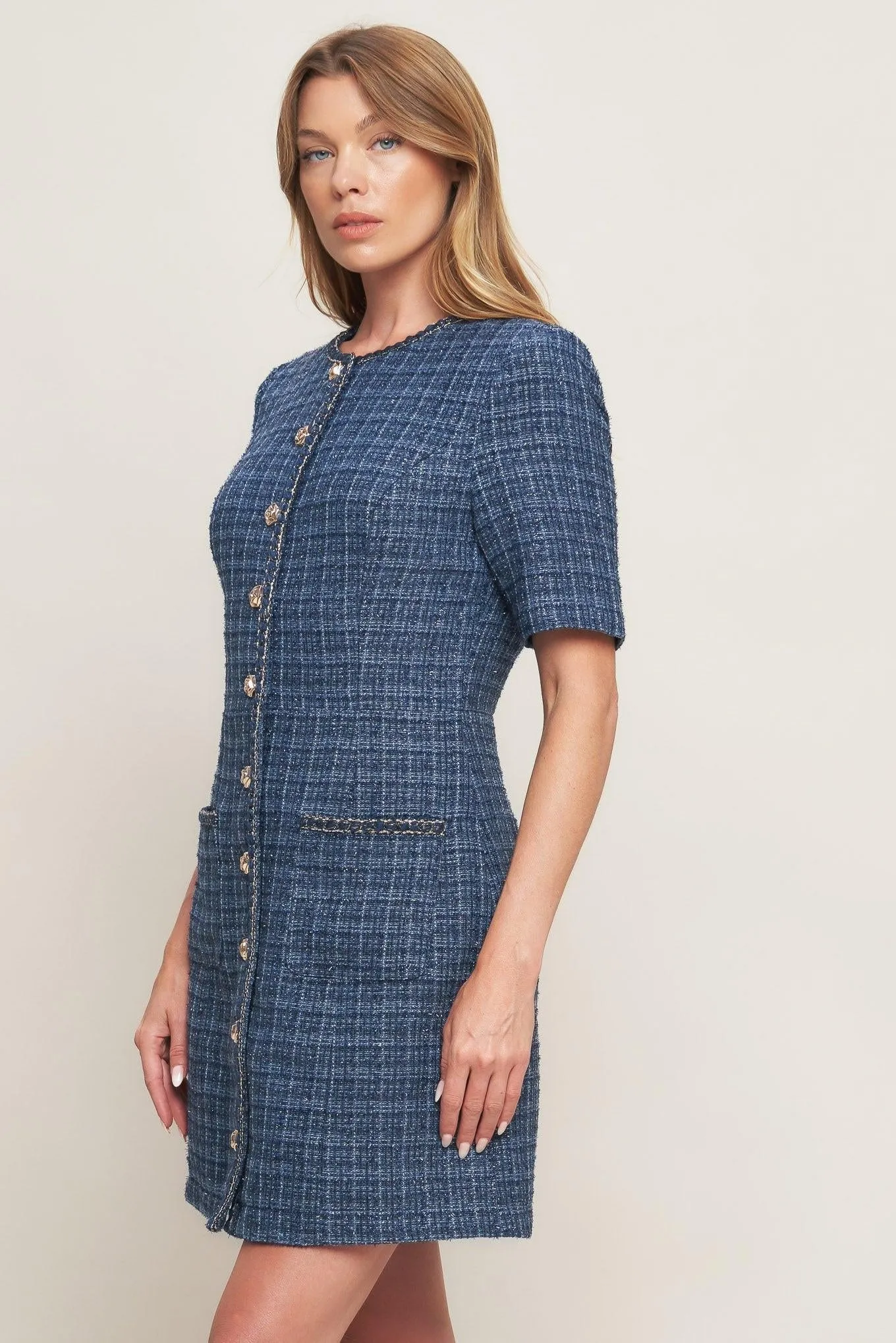 Modern Iconic Tweed Mini Dress sold by Zulily product image thumbnail 5