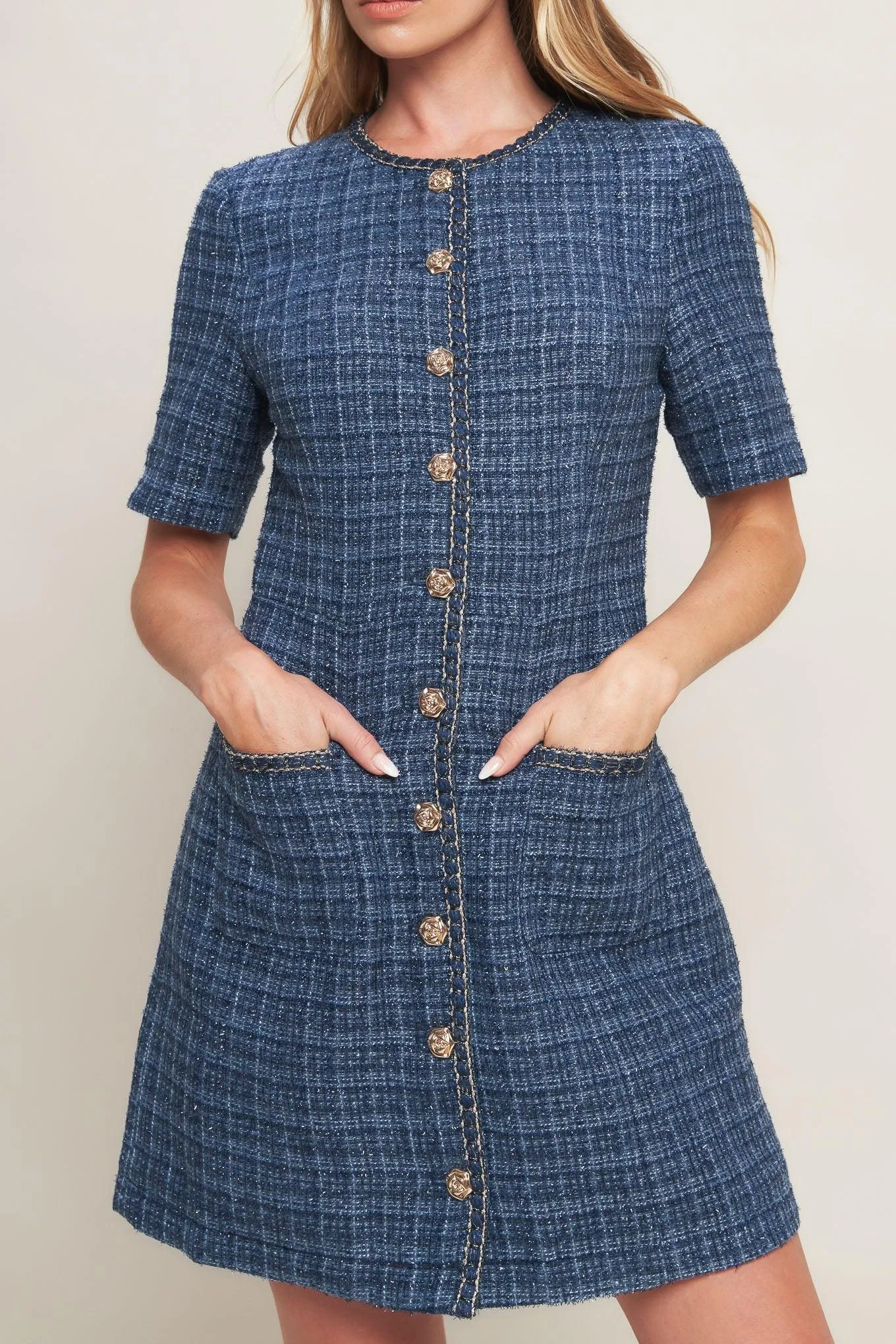 Modern Iconic Tweed Mini Dress sold by Zulily product image thumbnail 2