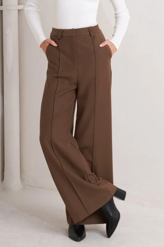 Monday Flow Brown Woven Pants made by Flying Tomato
