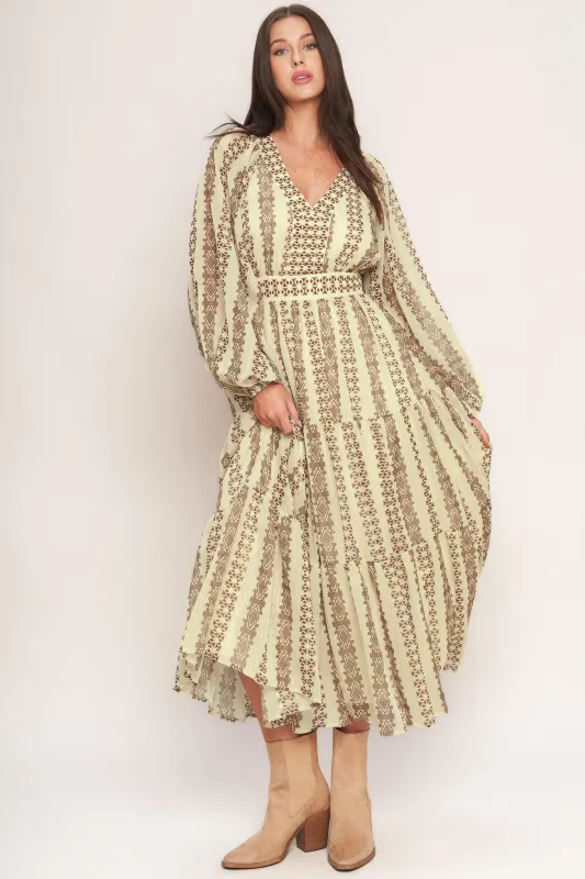 Tribal Whisper Woven Midi Dress made by Flying Tomato