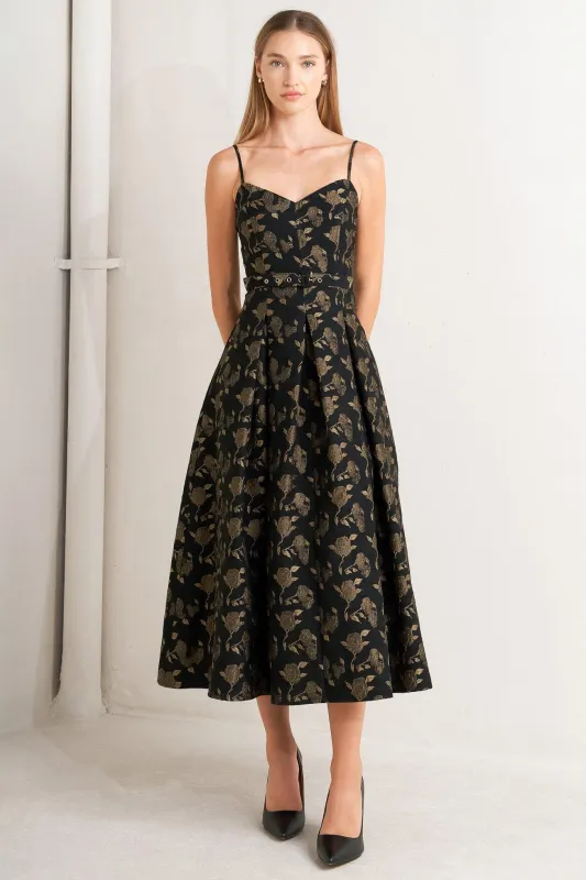 Garden Opera Woven Midi Dress made by Flying Tomato