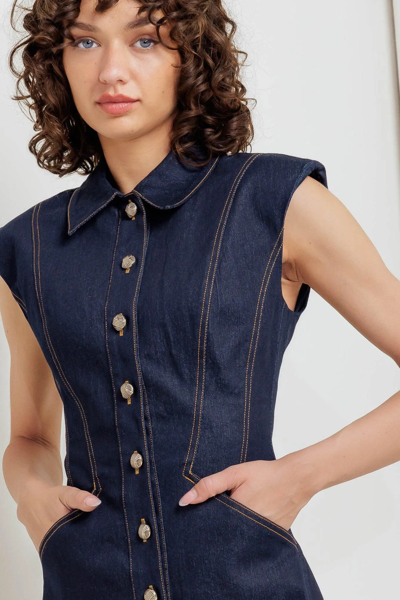 Sleek Craft Denim Mini Dress sold by Zulily product image thumbnail 2