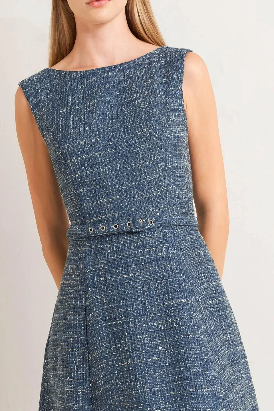 Vintage Vibe Bouclé Woven Tweed Midi Dress sold by Zulily product image thumbnail 2
