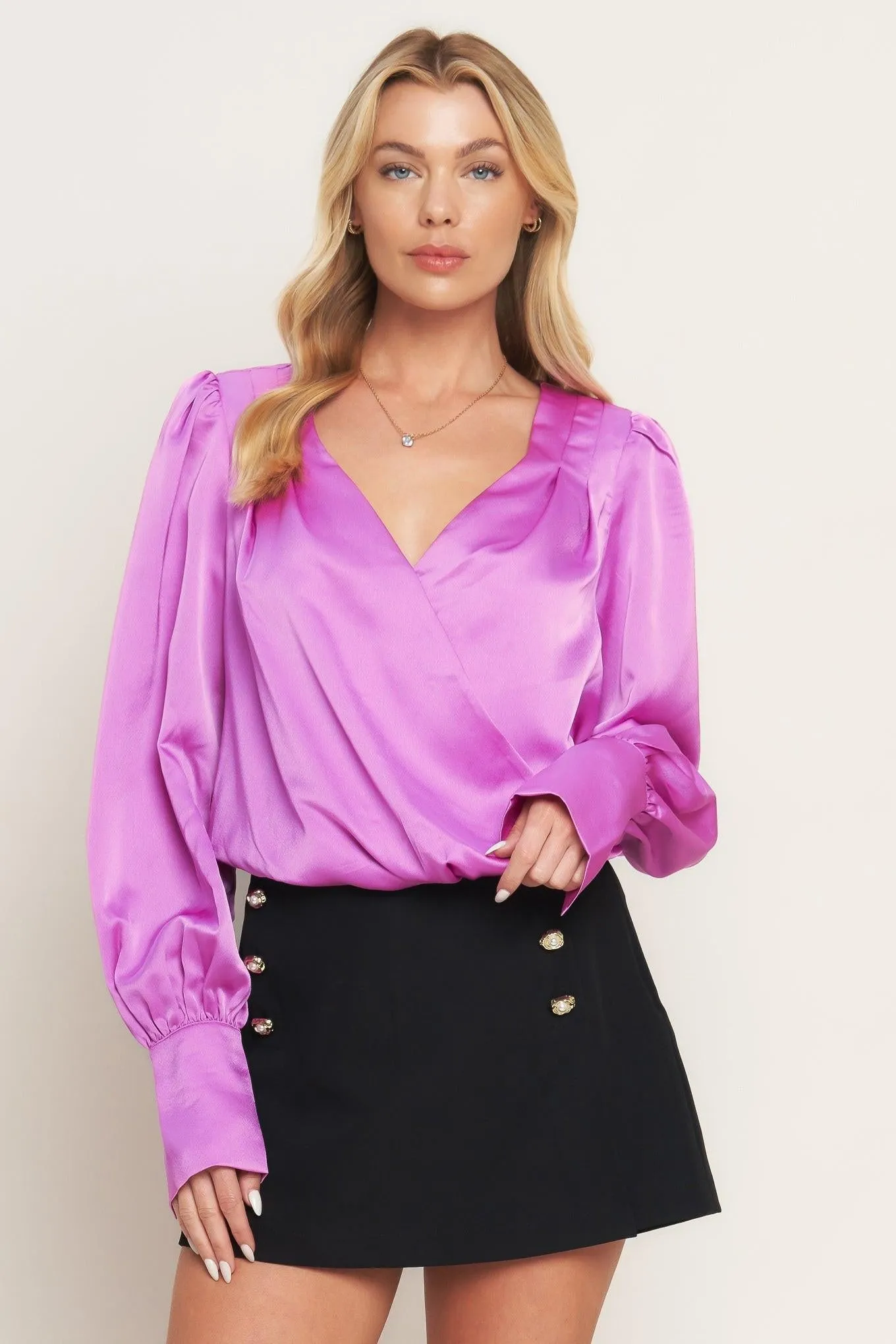 Modern Muse Orchid Woven Top sold by Zulily