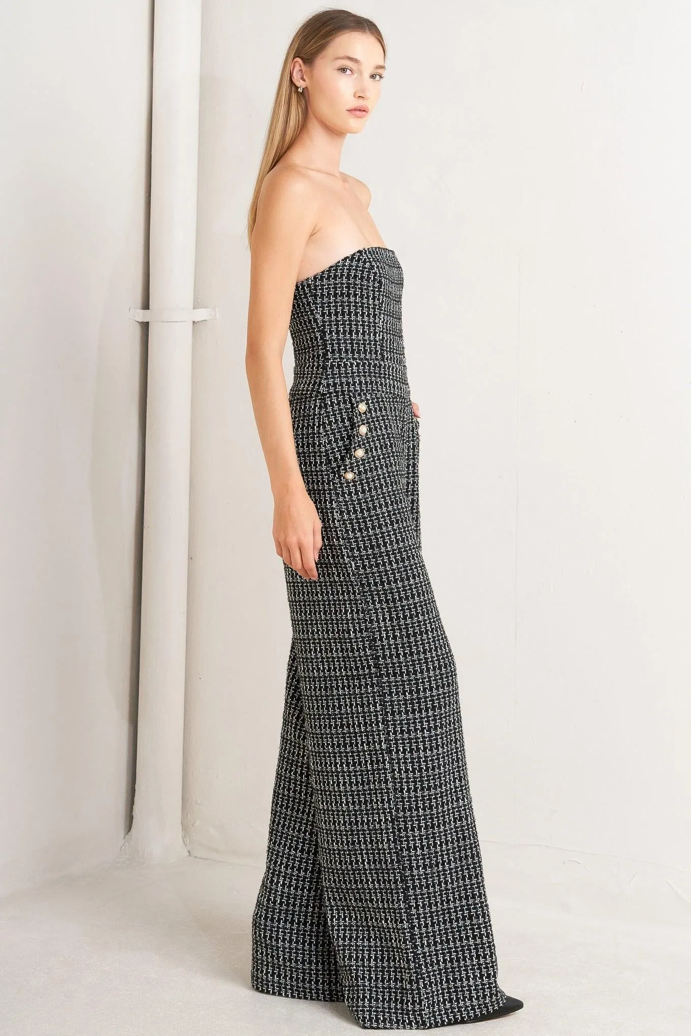 Haute Strapless Tweed Jumpsuit sold by Zulily product image thumbnail 5